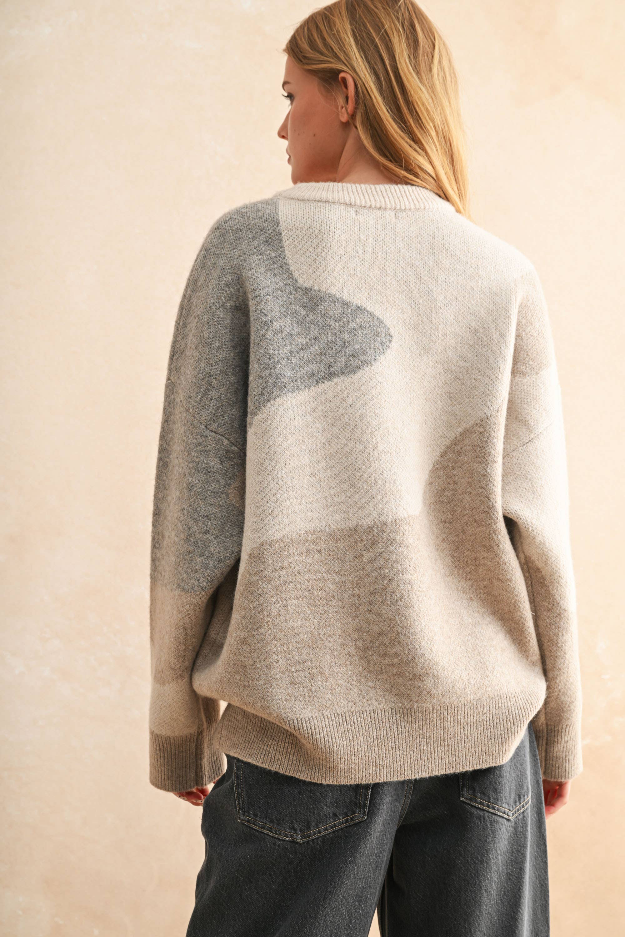 Alex ABSTRACT PATTERN SWEATER TOP