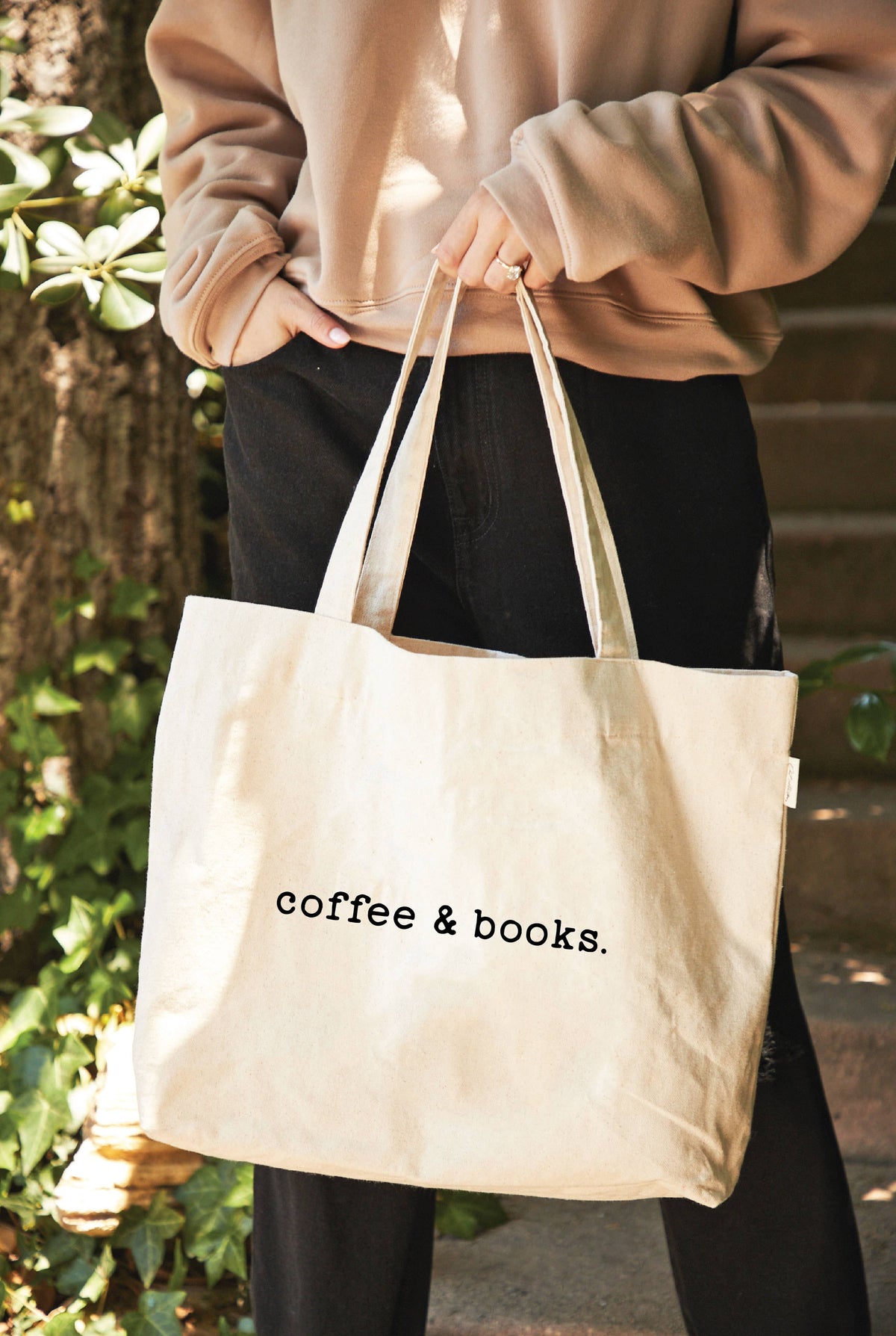 COFFEE AND BOOKS  Canvas Tote Bag