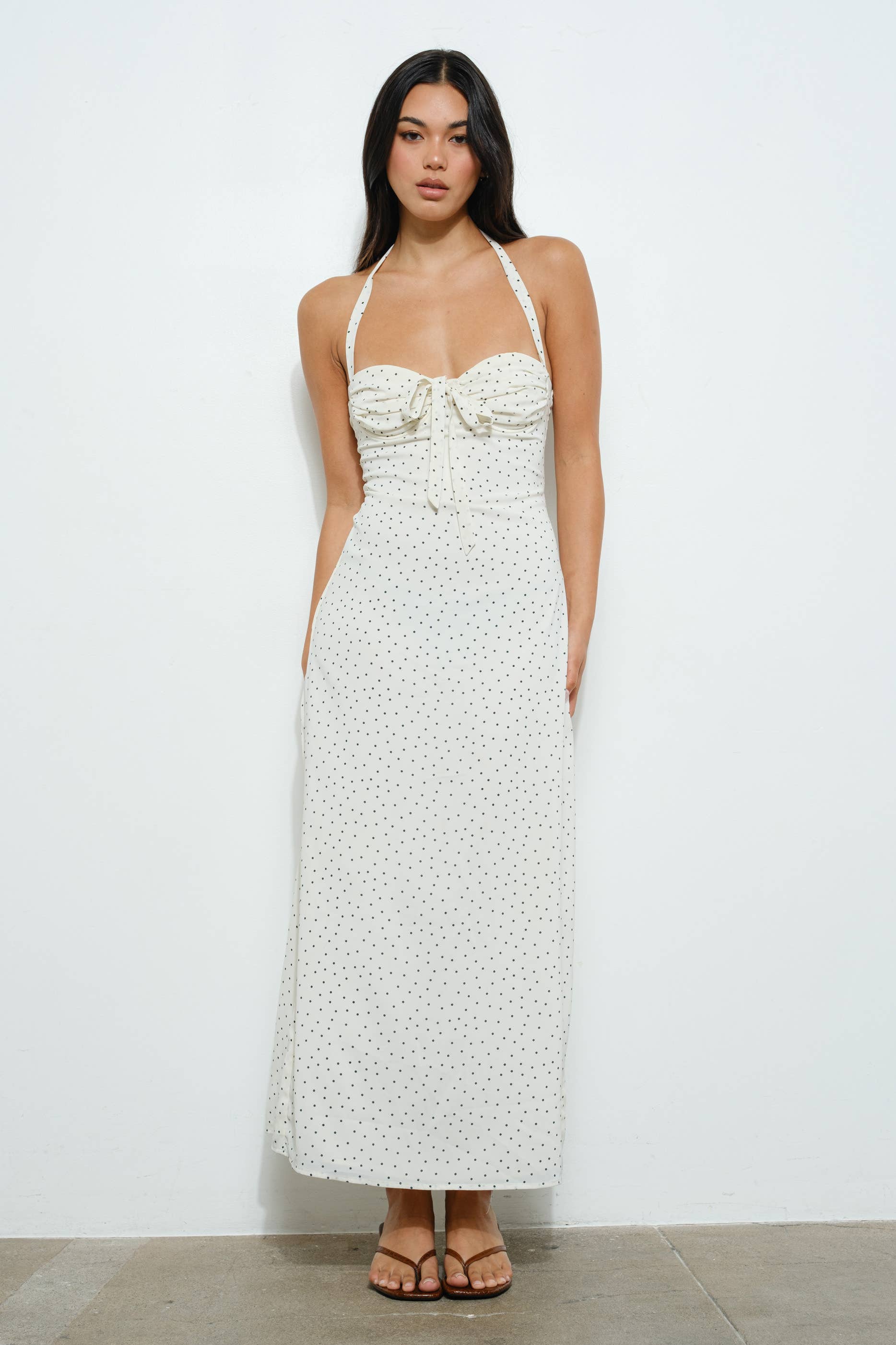 Jessamine POLKA DOT HALTER NECK MAXI DRESS | Inkeri Boutique Jessamine POLKA DOT HALTER NECK MAXI DRESS | Inkeri Boutique