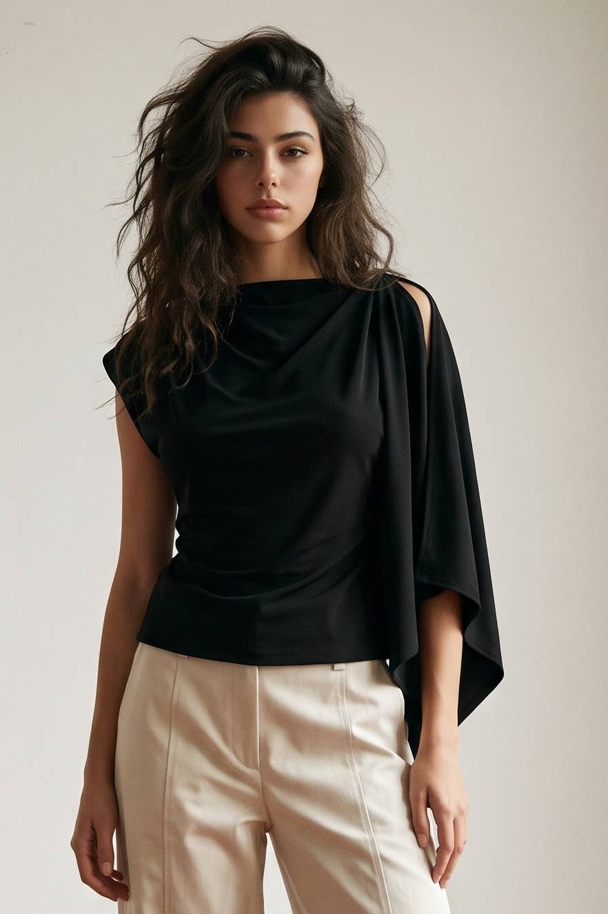 Hope ASYMMETRICAL NECKLINE AND SLEEVES WITH METAL HARDWARE
