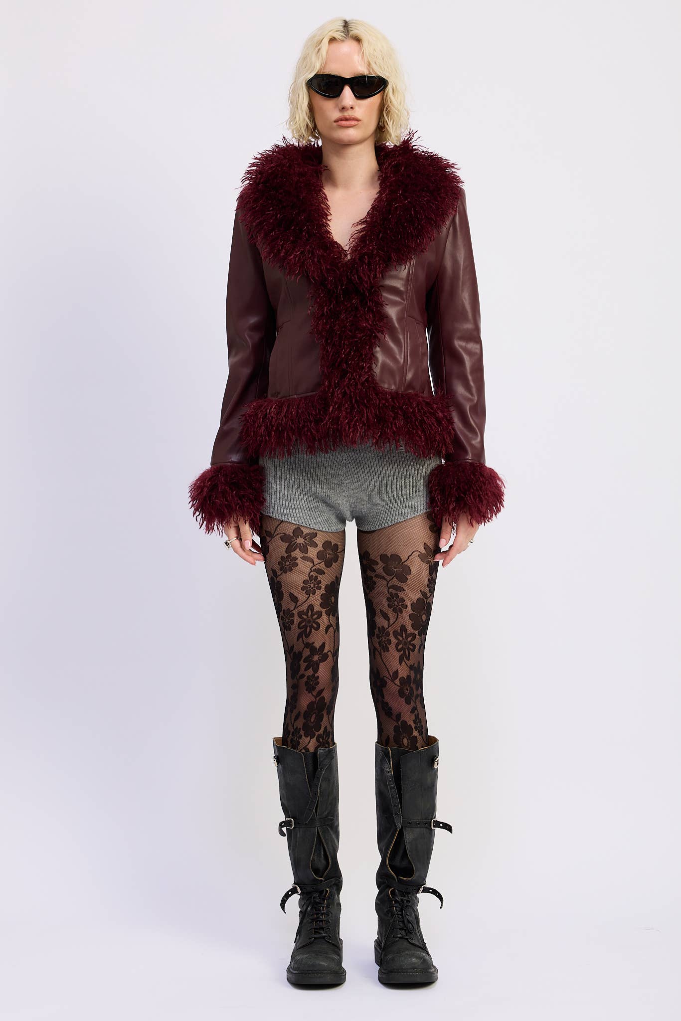 Nova FUR AND LEATHER MIX MEDIA JACKET