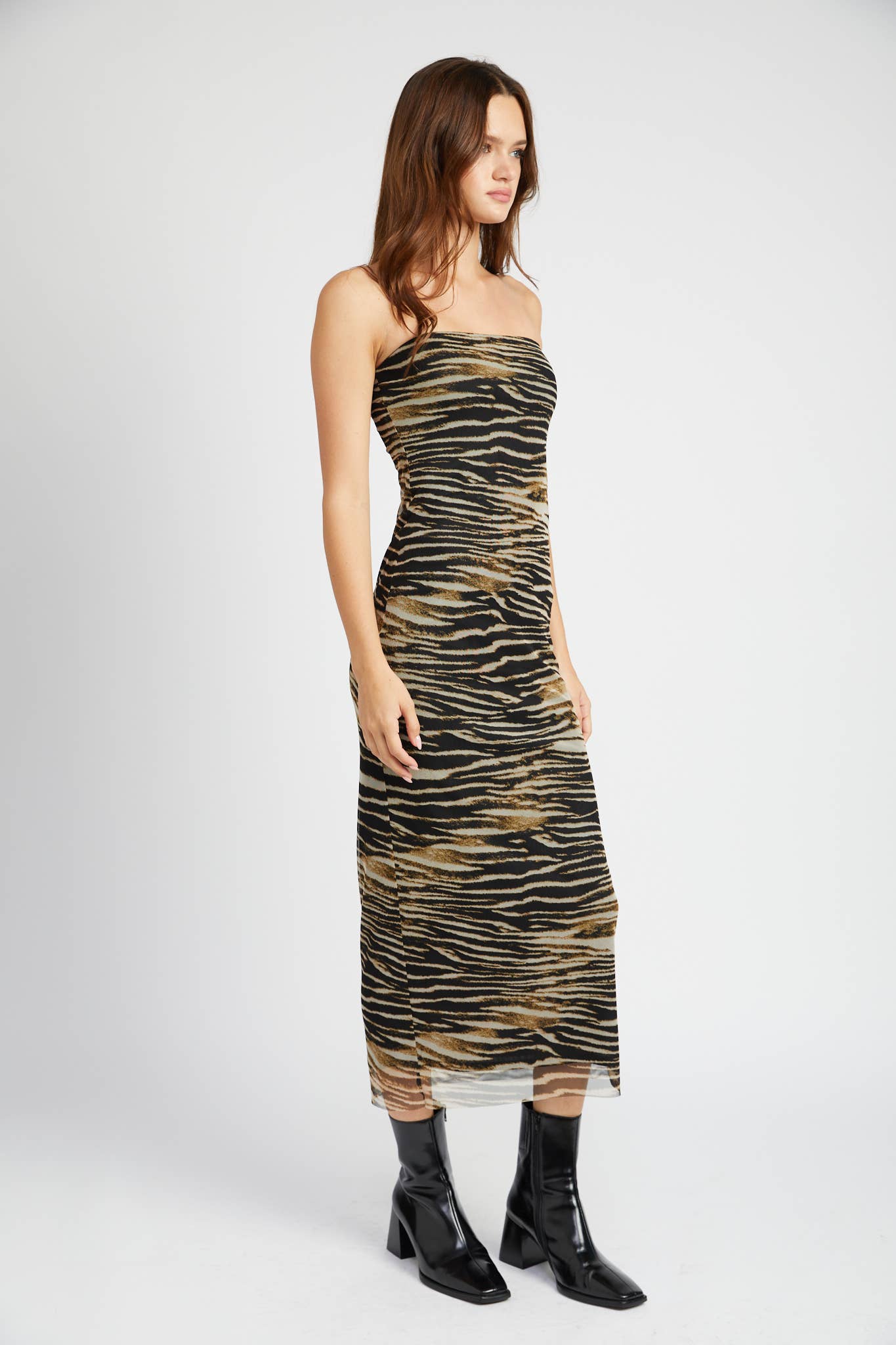 Nico STRAPLESS CAMO MAXI DRESS