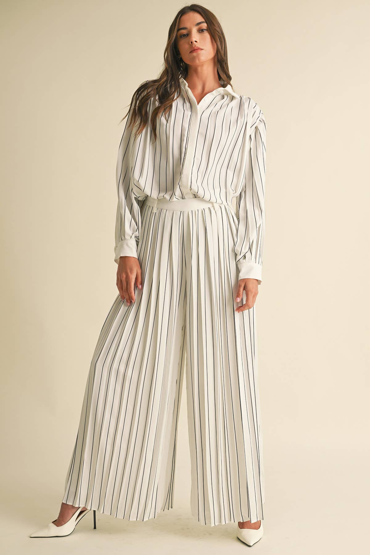 Imara Pleated stripe Pants