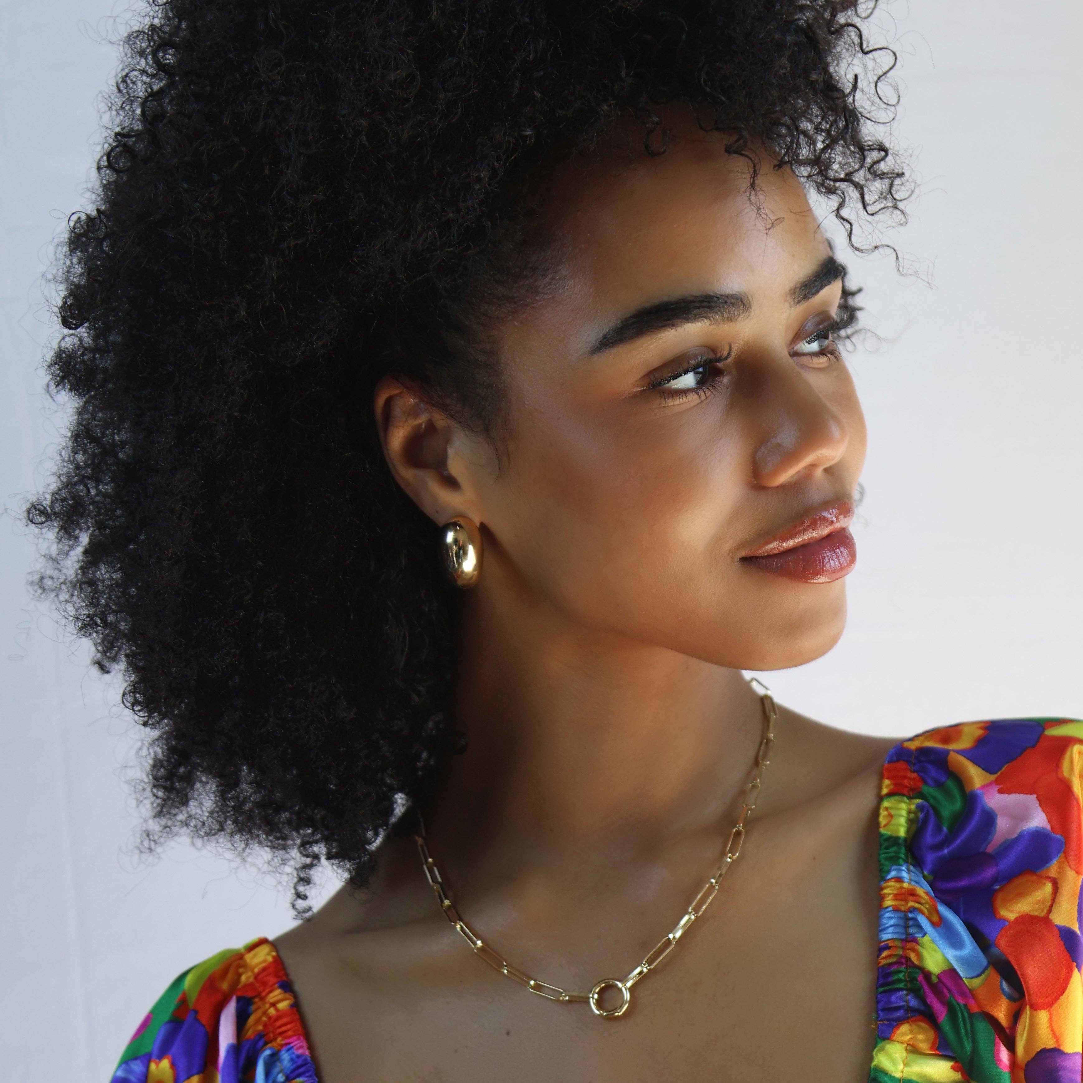 18k Gold Filled Dome Earrings
