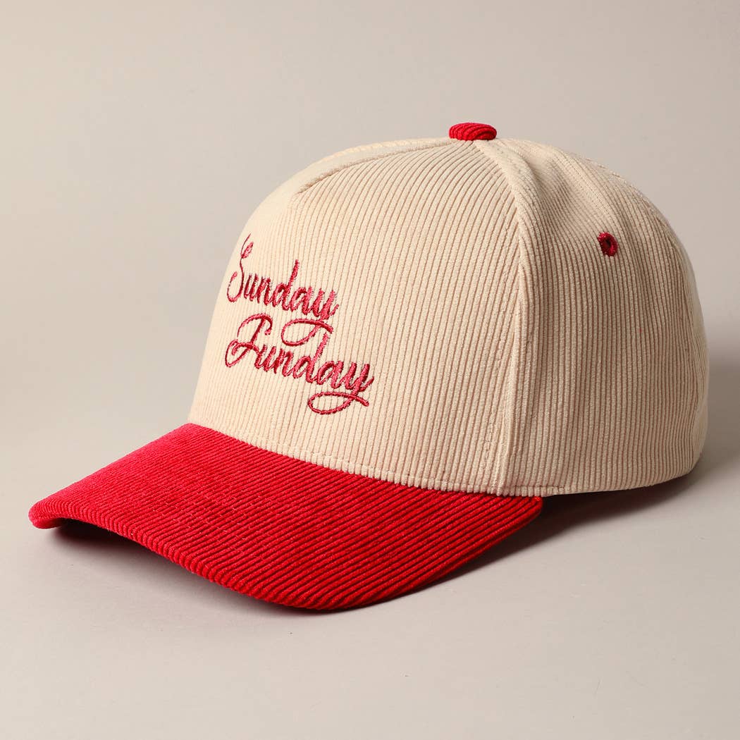 Sunday Funday Corduroy Trucker Baseball Cap