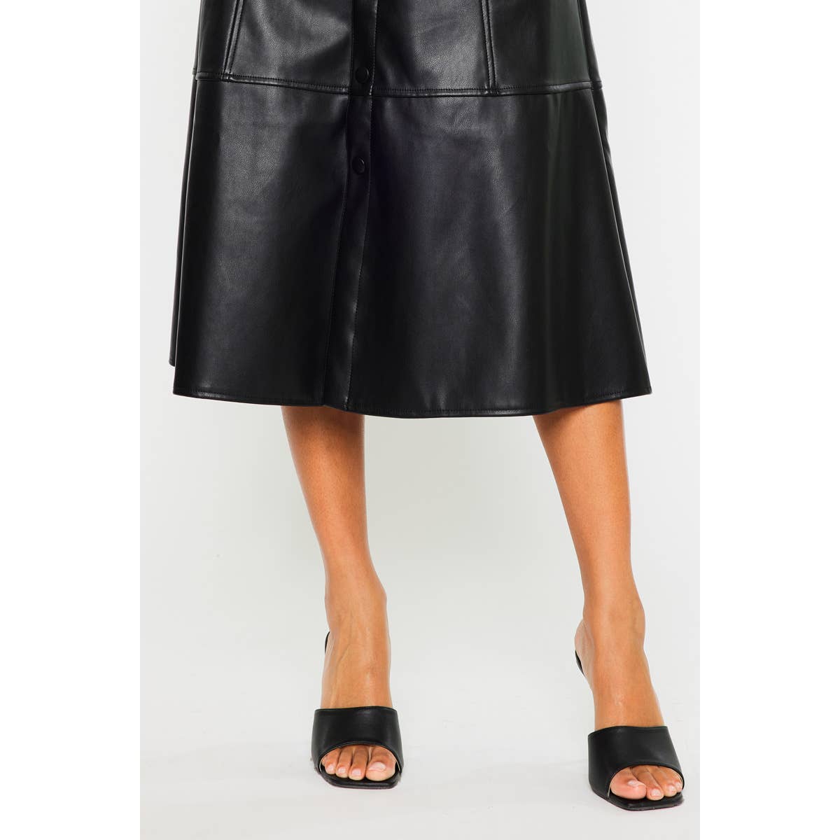 Neri HIGH RISE PU MIDI SKIRT