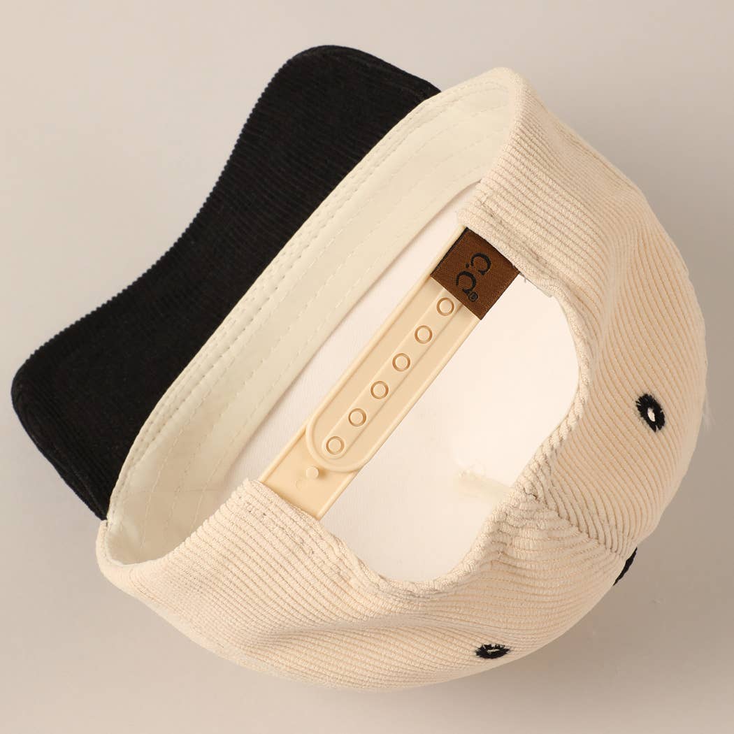 Cursive Put It On My Husband's Tab 5 Panel Corduroy Baseball Cap