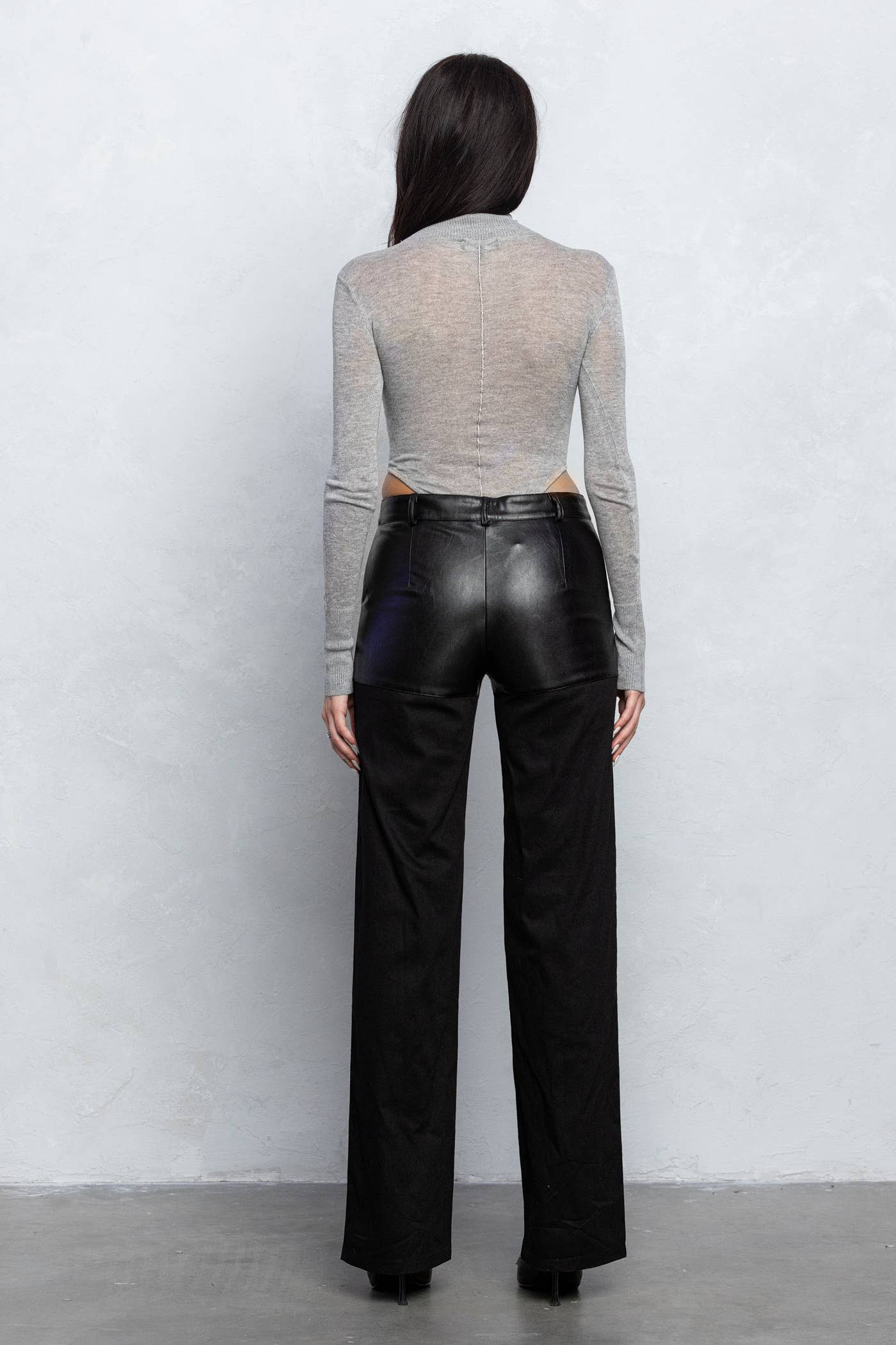Betty Faux leather contrast pants