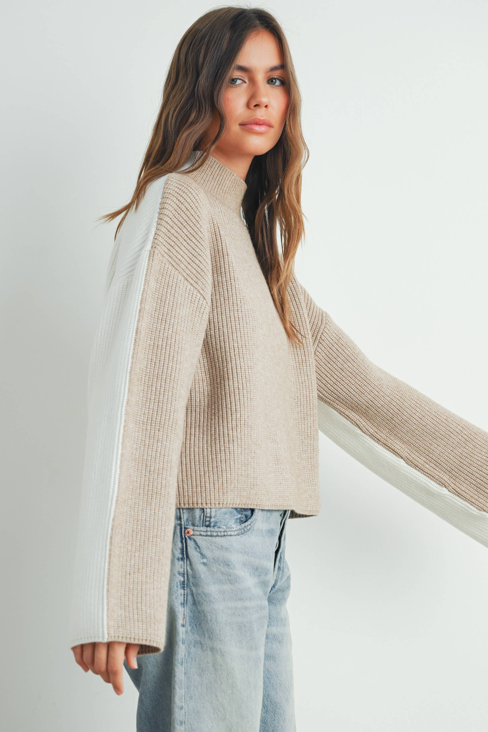 Gianna TWO-TONED TURTLENECK SWEATER