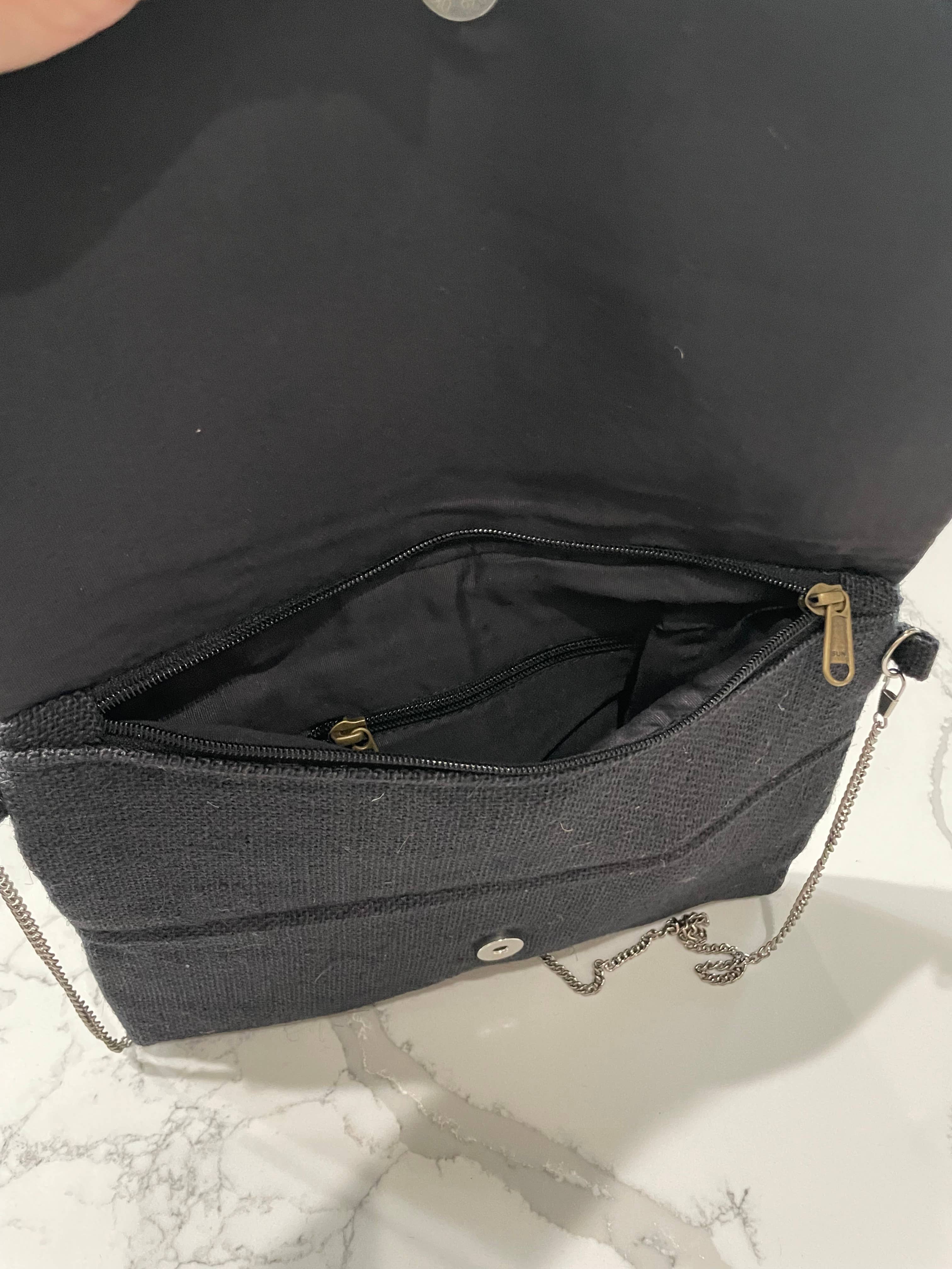 Black beaded Evil Eye and Snake crossbody purse