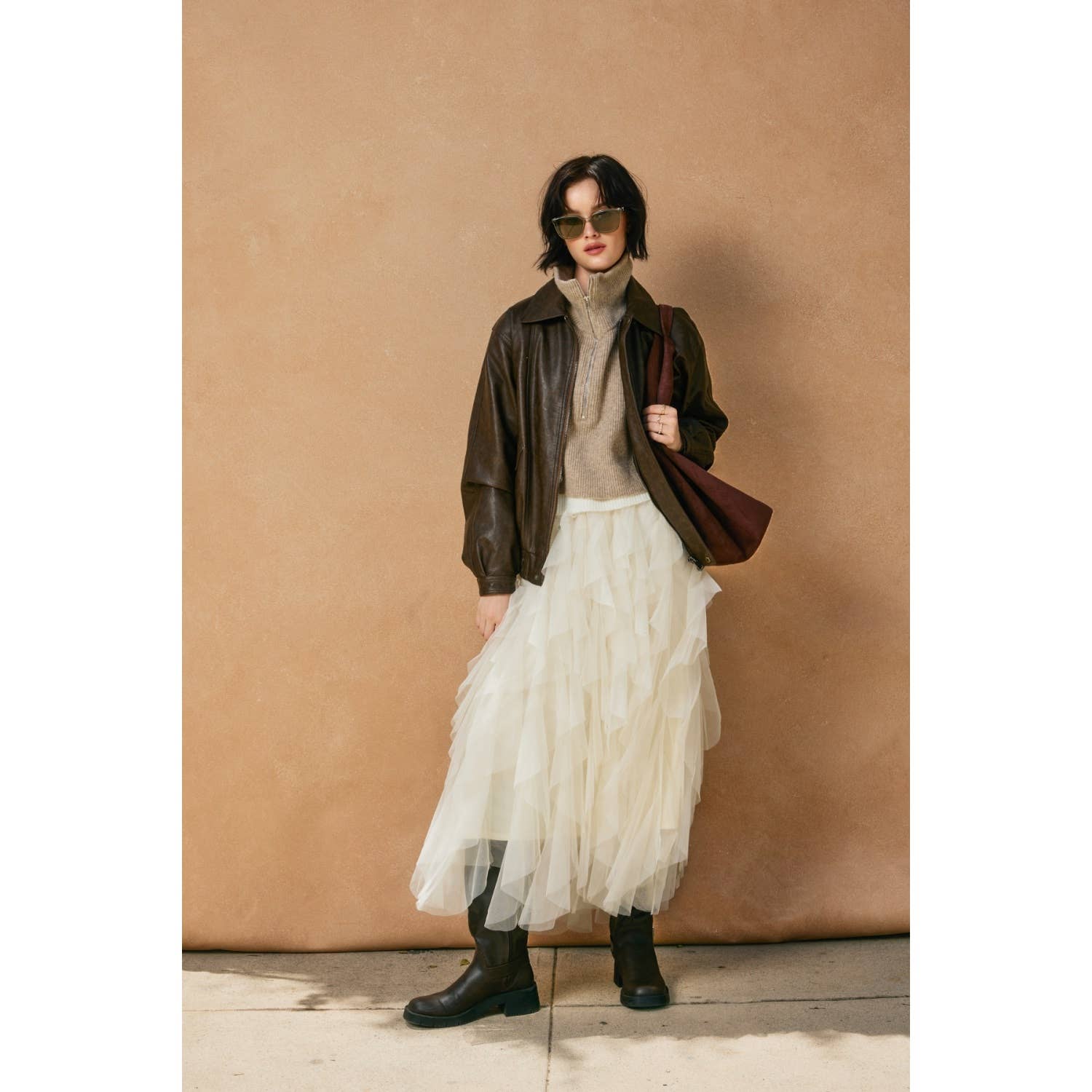 Braxton Oversized Faux Leather Biker Jacket