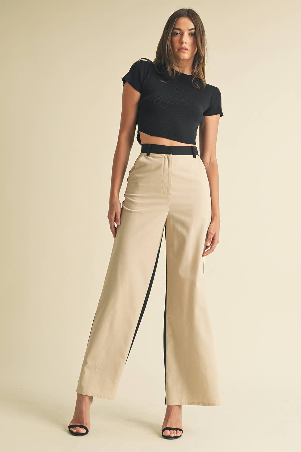 Valentina Linen Color Block Trouser