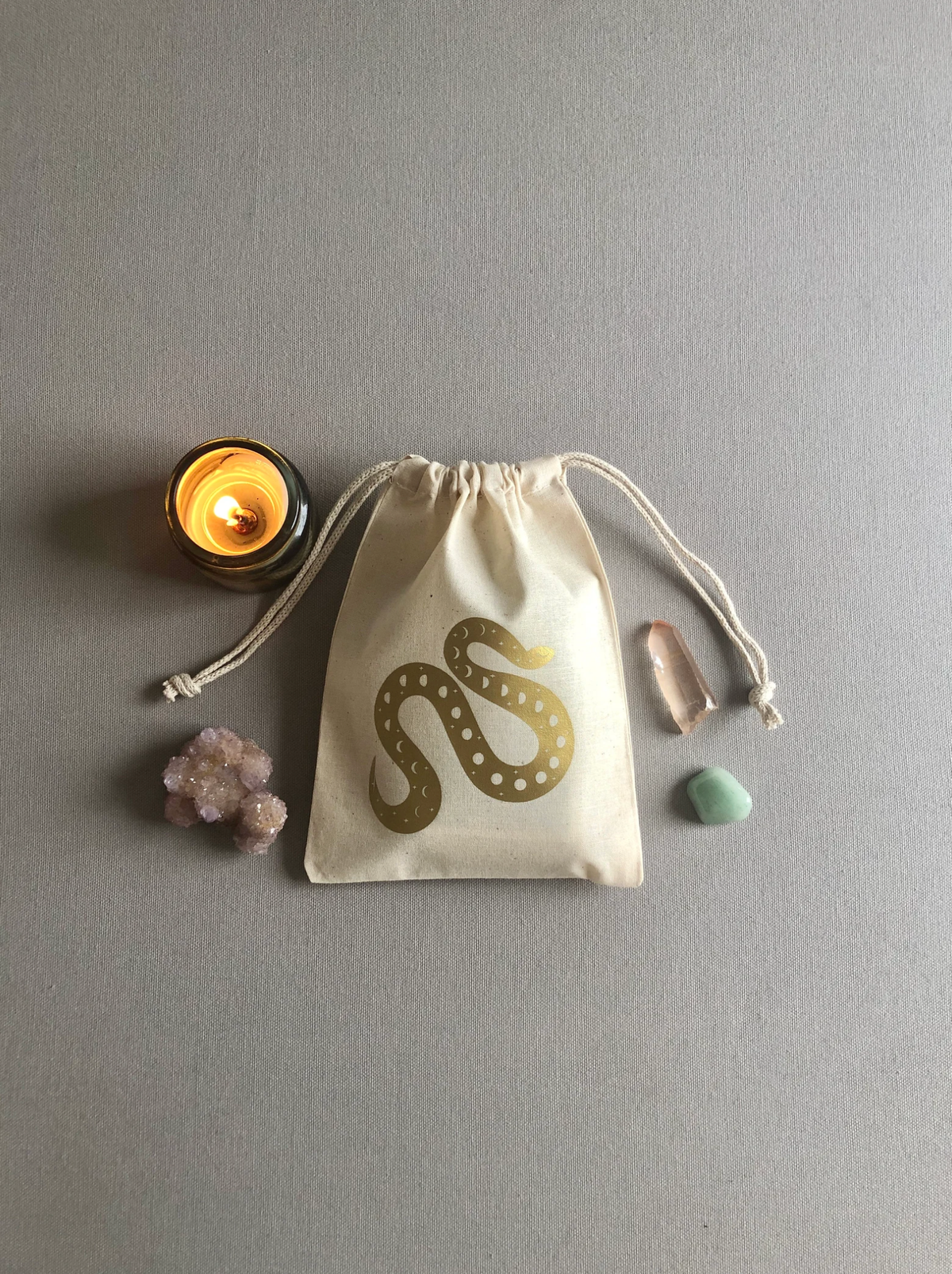 Cosmic Snake Drawstring Pouch for Tarot Cards and Crystals