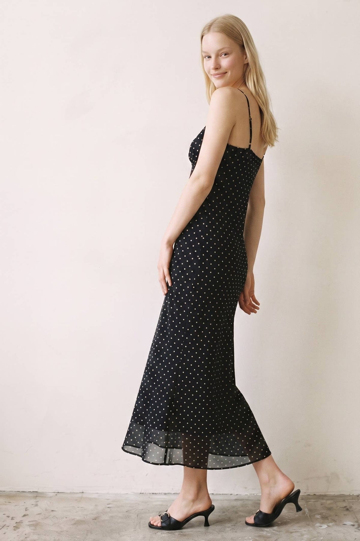 Addison Polka Dot V-Neck Cami Maxi Dress