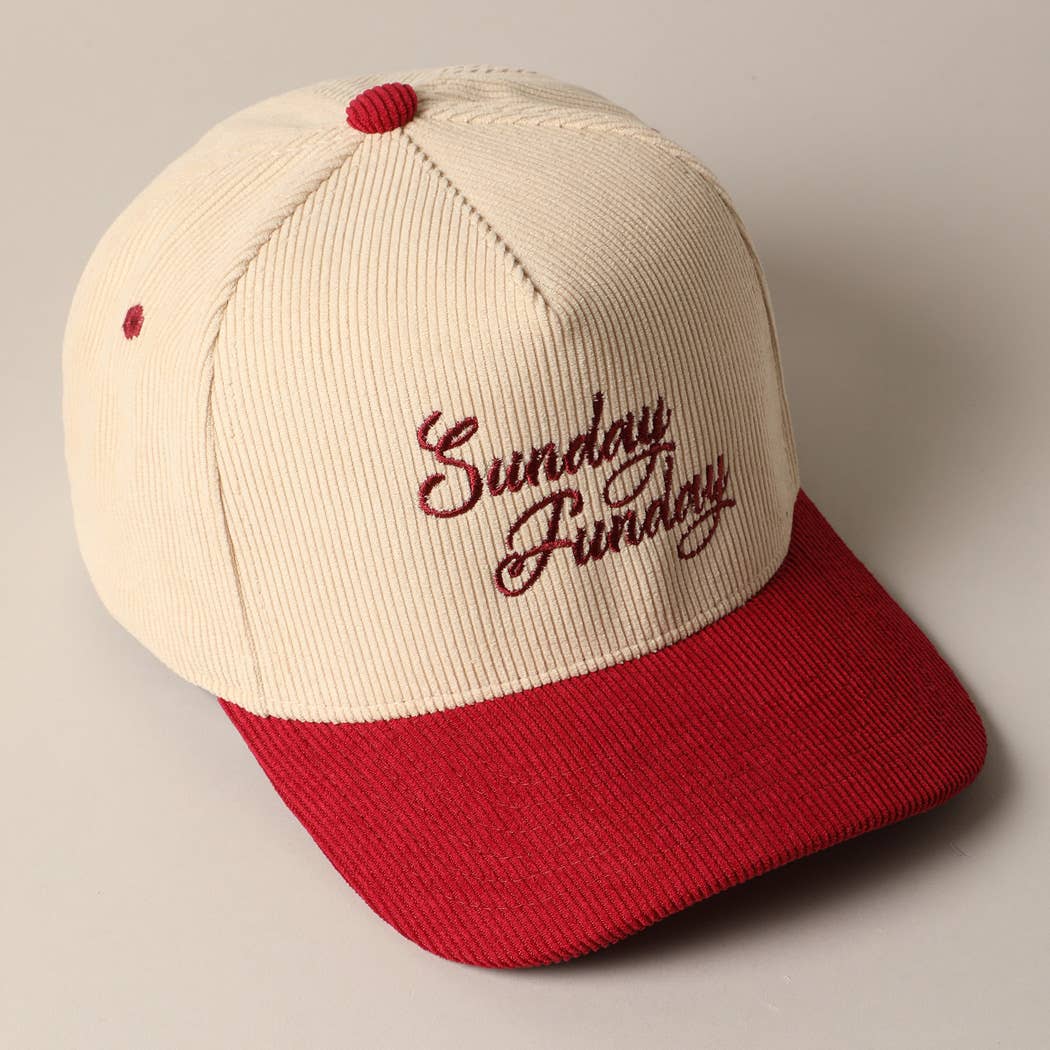 Sunday Funday Corduroy Trucker Baseball Cap