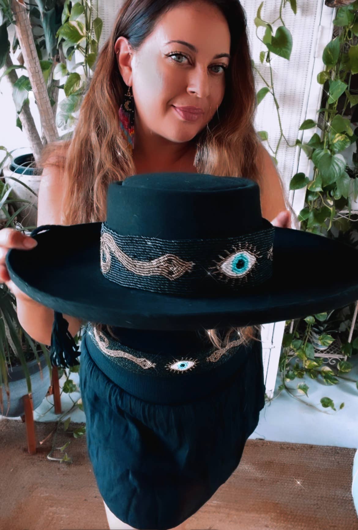 evil eye snake hat band or belt