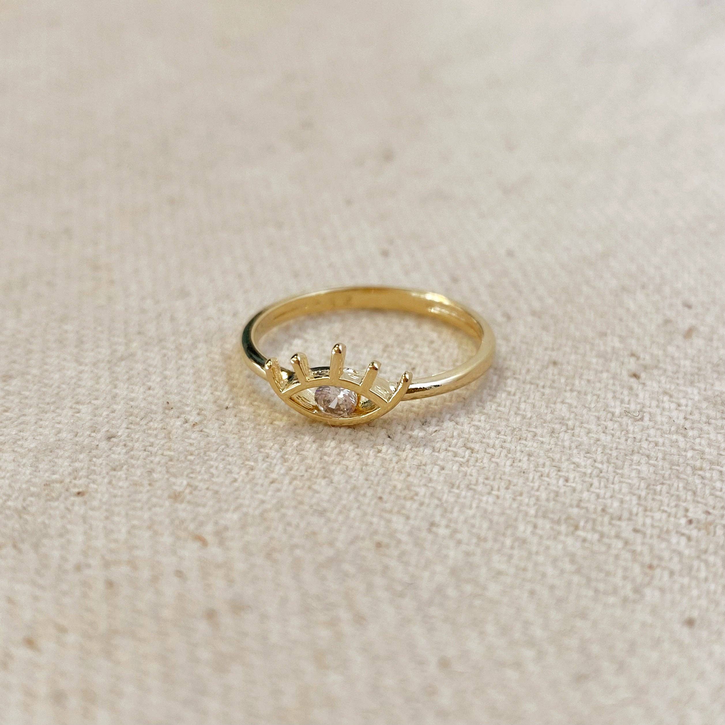 18k Gold Filled Dainty Eye Ring