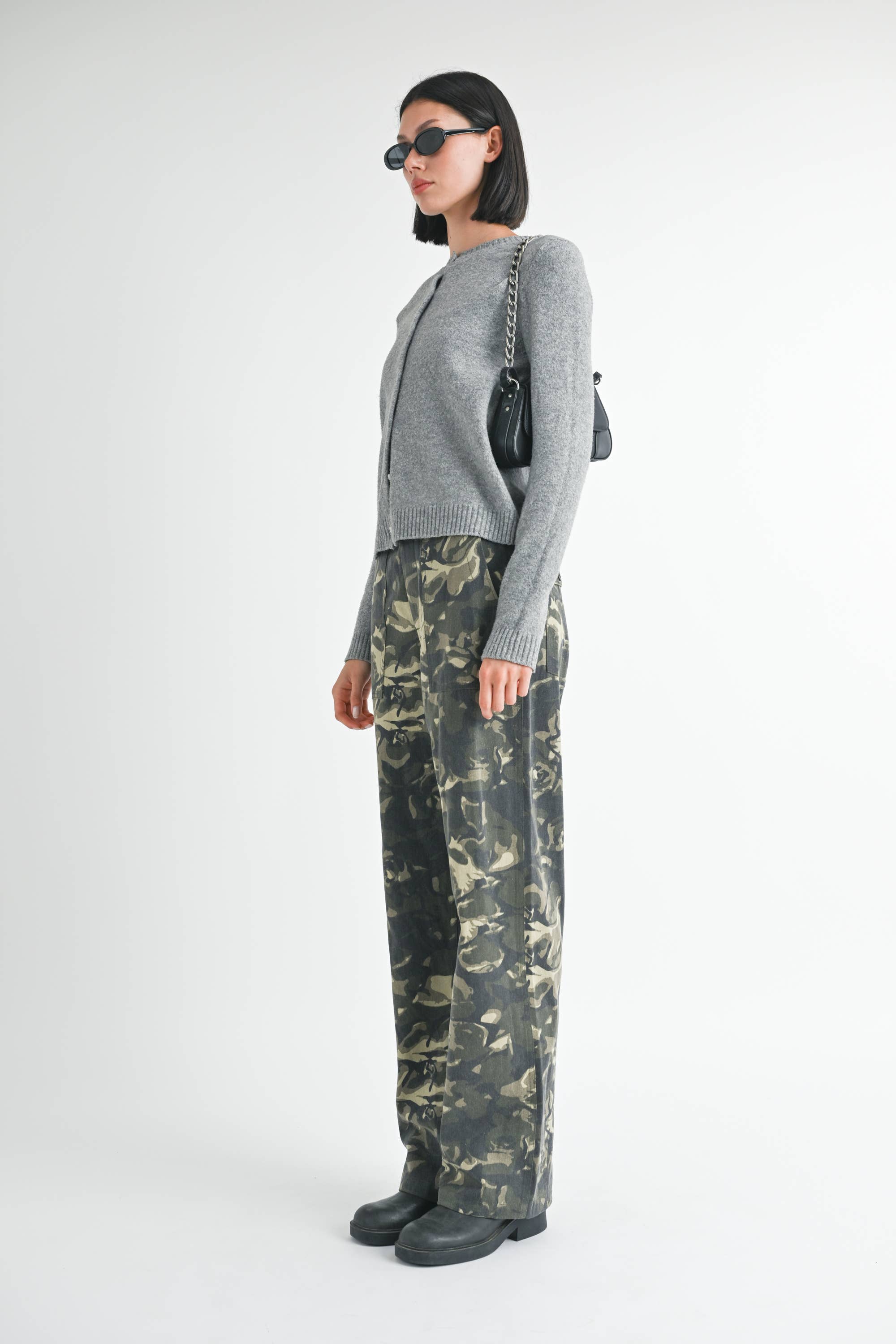 Vintage camo STRAIGHT LEG PANTS WITH POCKETS