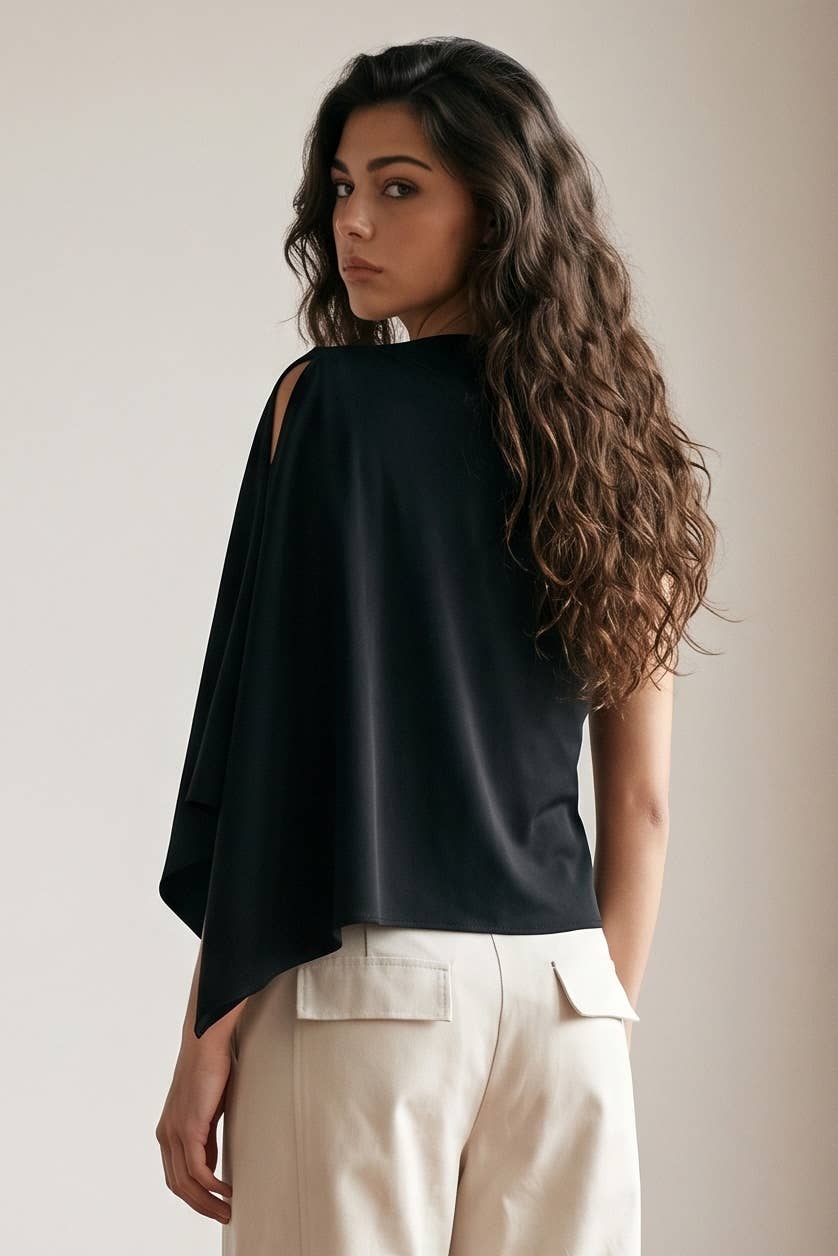 Hope ASYMMETRICAL NECKLINE AND SLEEVES WITH METAL HARDWARE