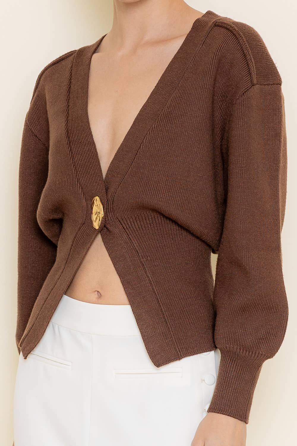 Nerio gold button cardigan
