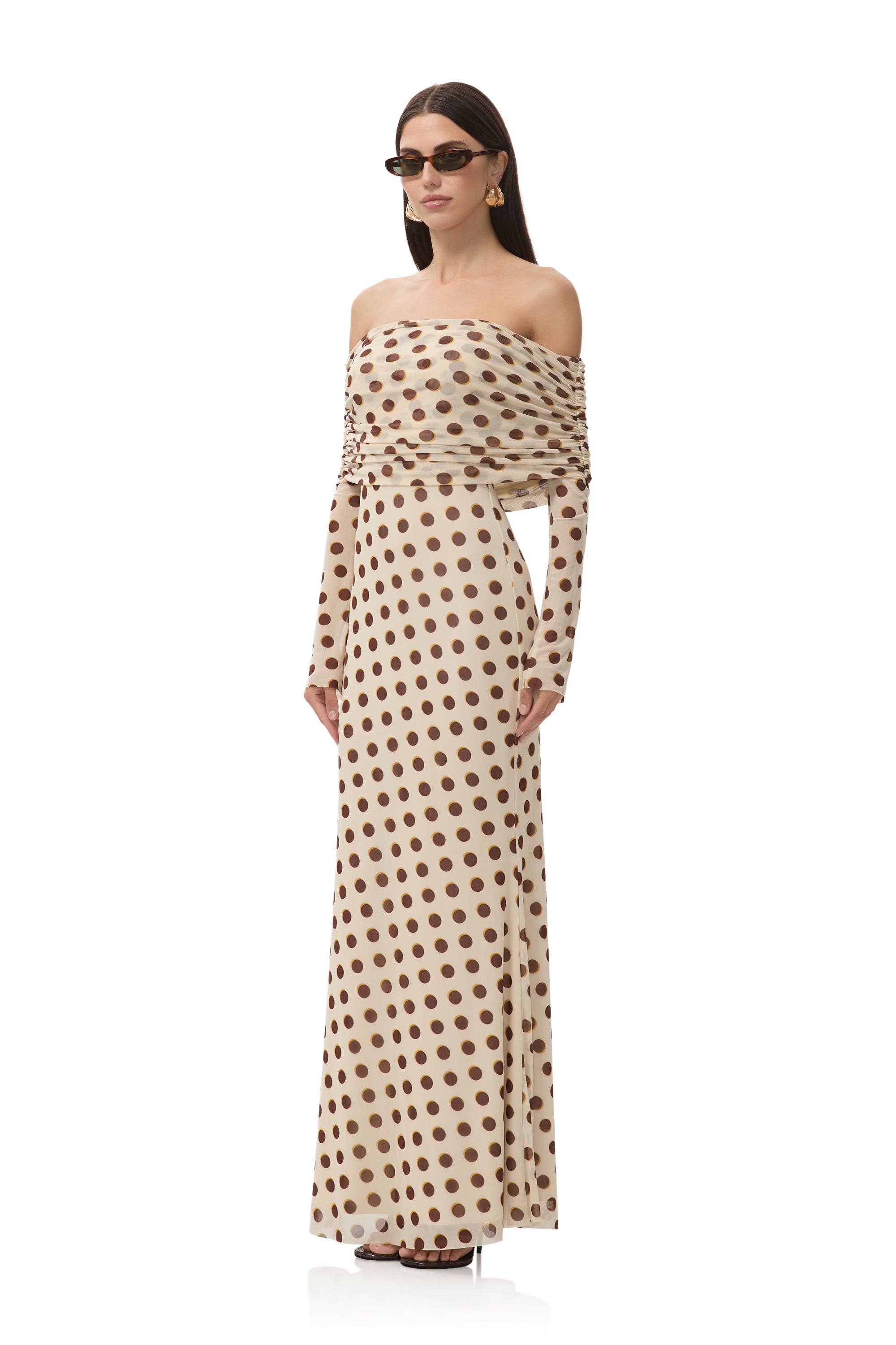 Thelma Dress - Gold Halo Dot