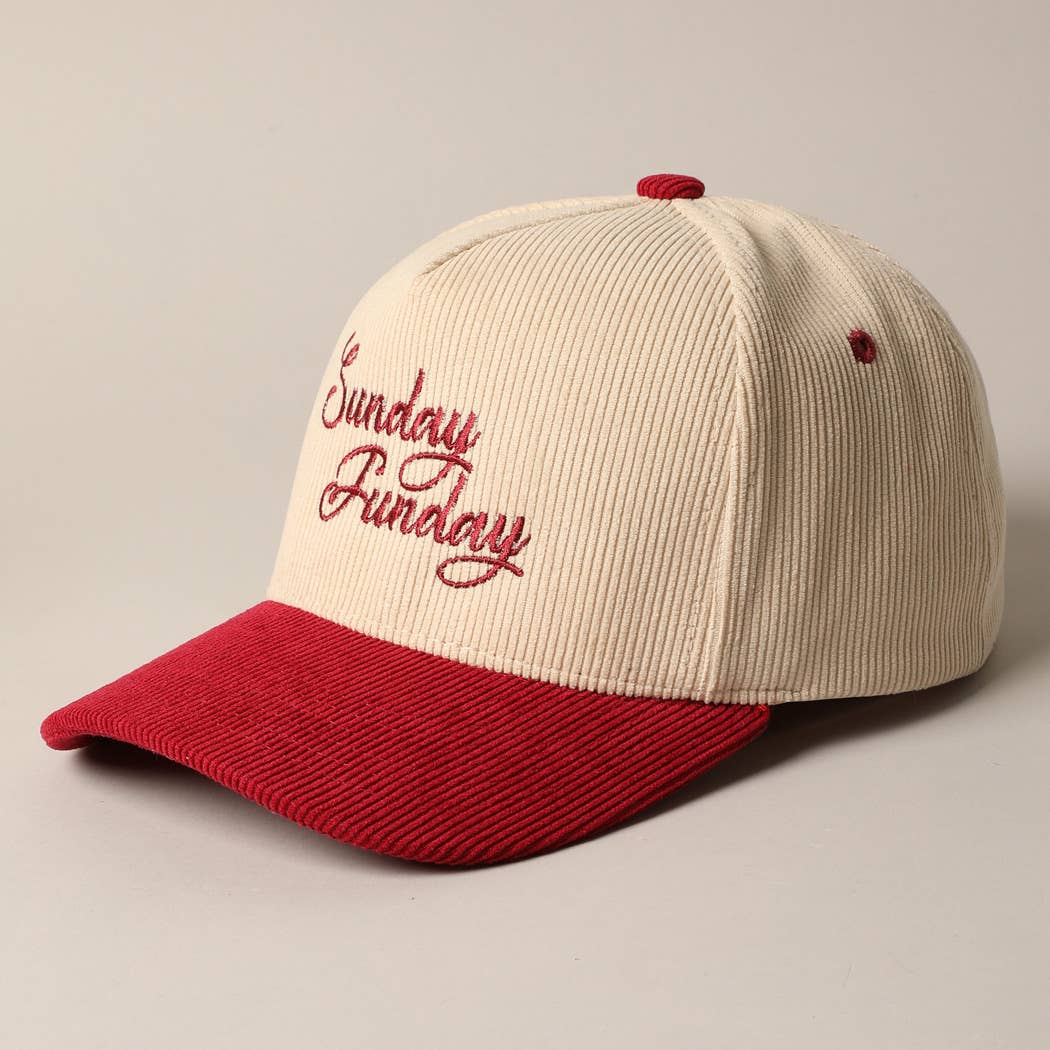 Sunday Funday Corduroy Trucker Baseball Cap