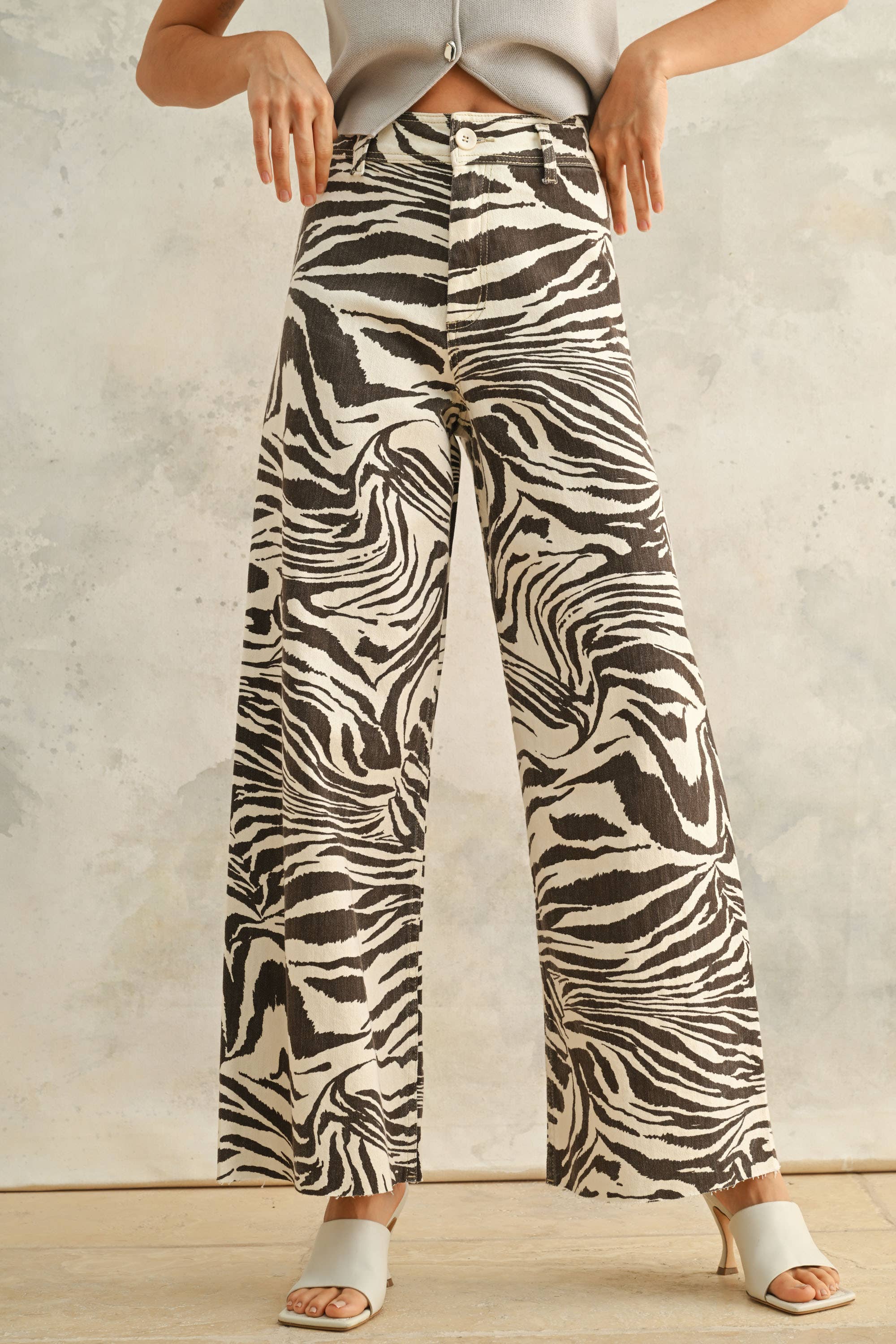 Miya ZEBRA PRINT STRETCH PANTS