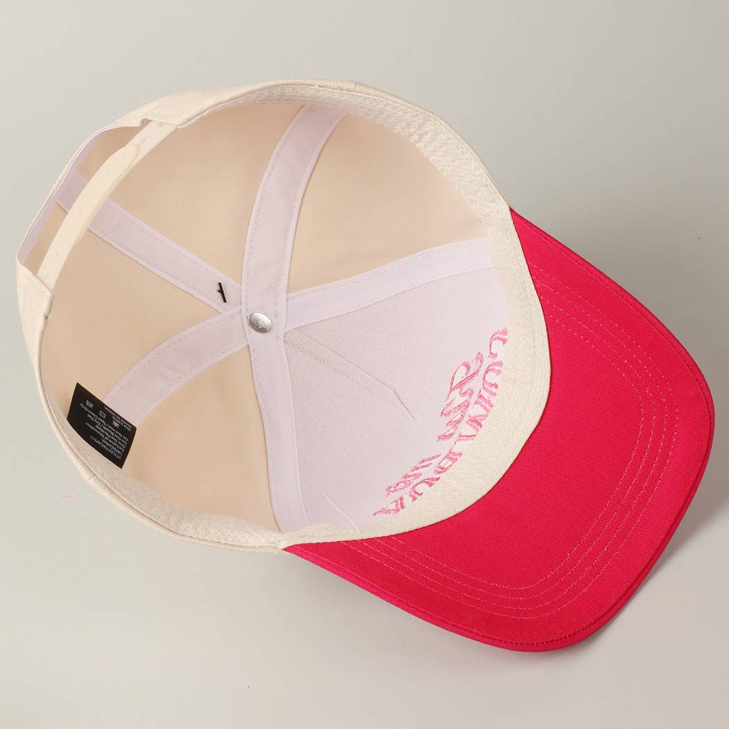 Kiss Me Cowboy Embroidery Two-Tone Cap