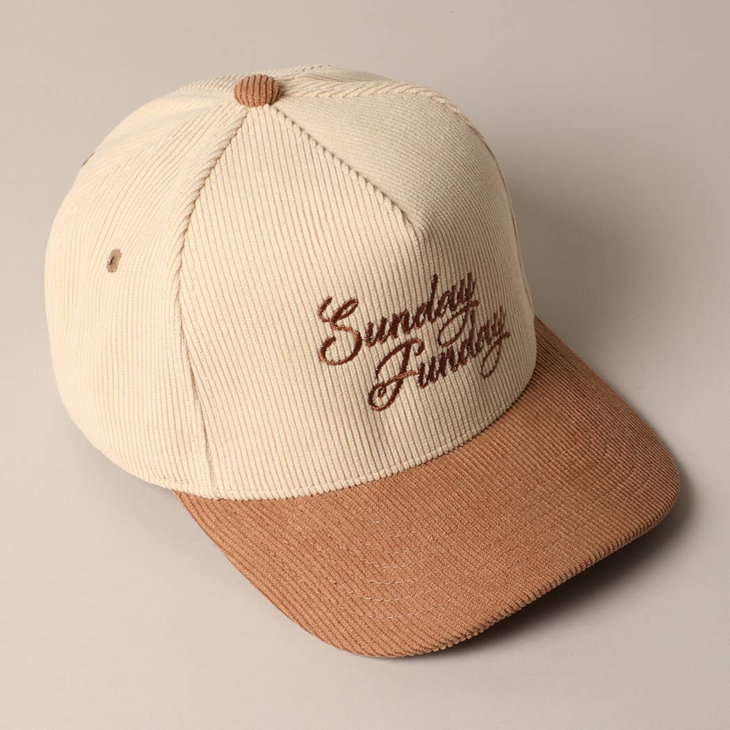 Sunday Funday Corduroy Trucker Baseball Cap