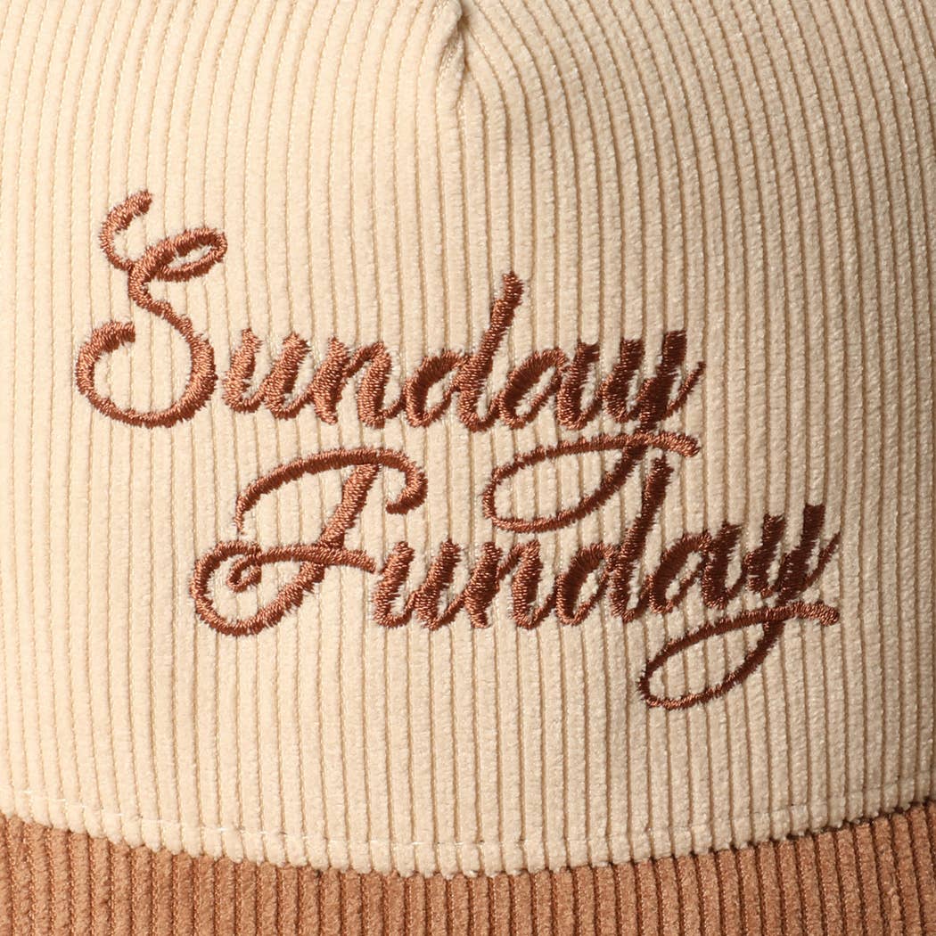 Sunday Funday Corduroy Trucker Baseball Cap