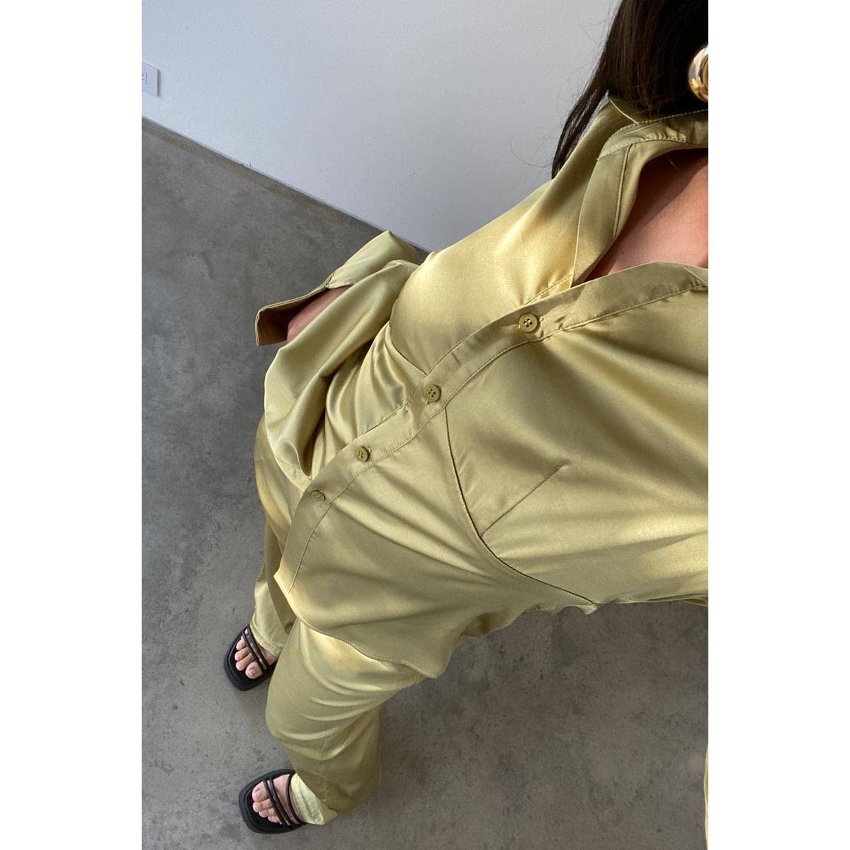 SATIN SHIRT PANTS SET