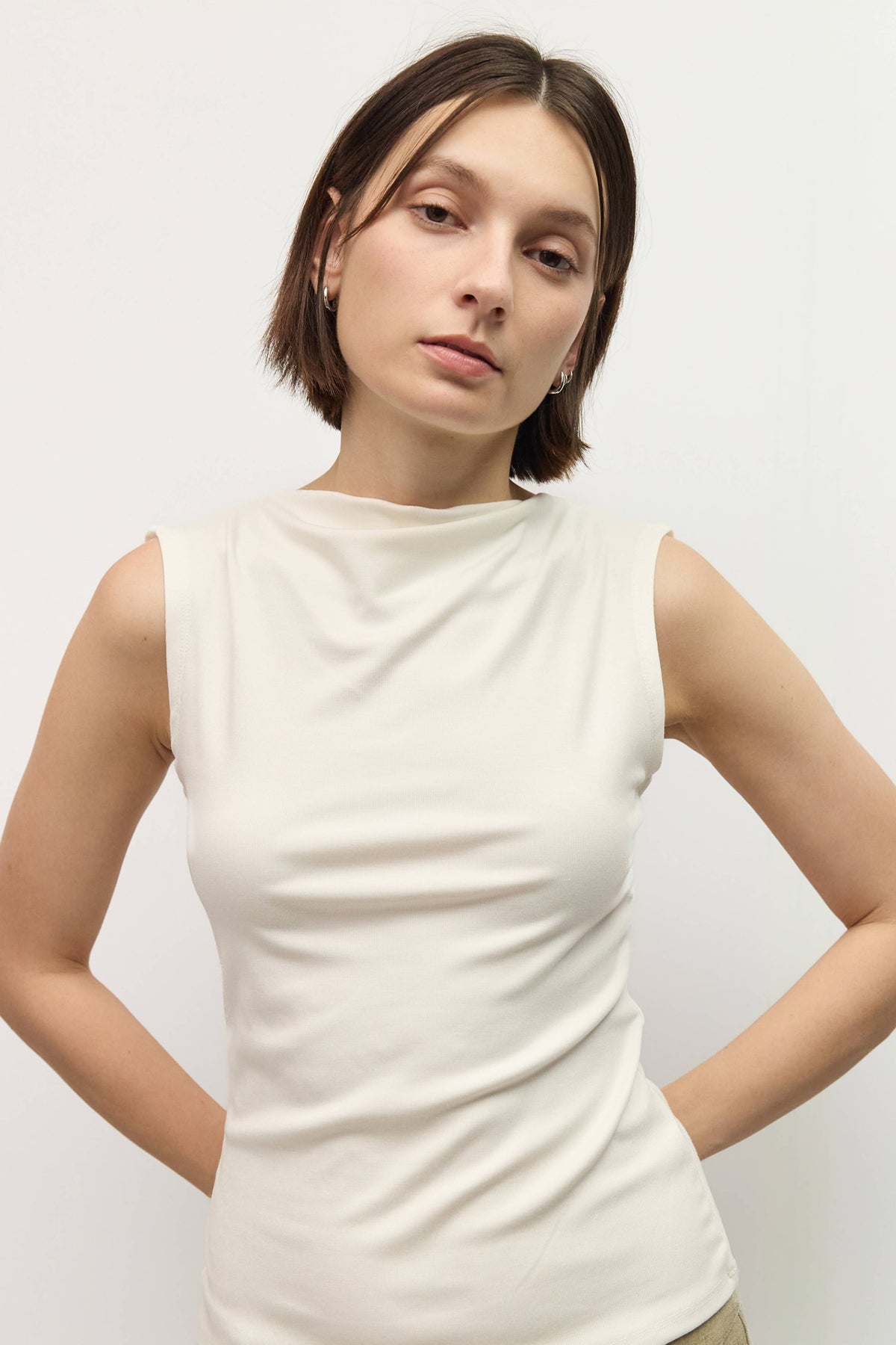 The Loraine Top | Cowl Neck Sleeveless Modal Cupro Top