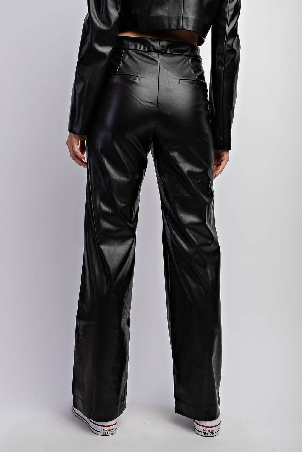 Banks Faux Leather Bell Bottom Pants