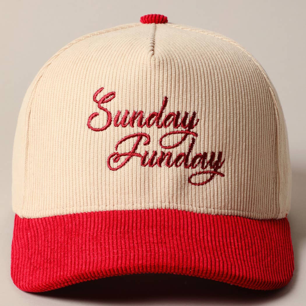 Sunday Funday Corduroy Trucker Baseball Cap