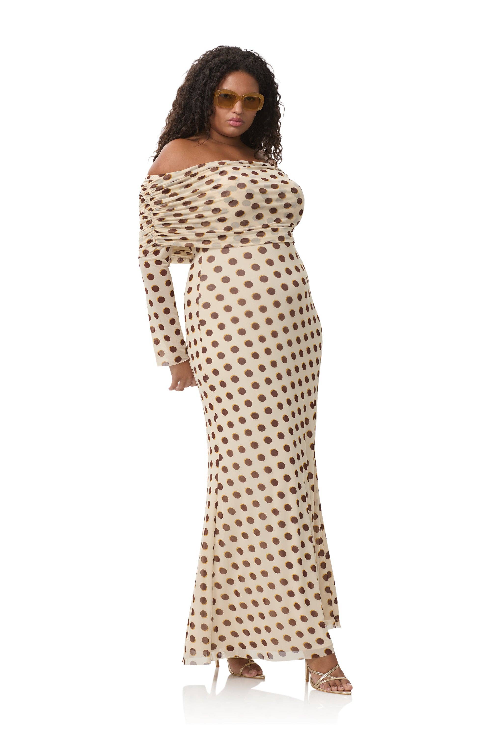 Thelma Dress - Gold Halo Dot