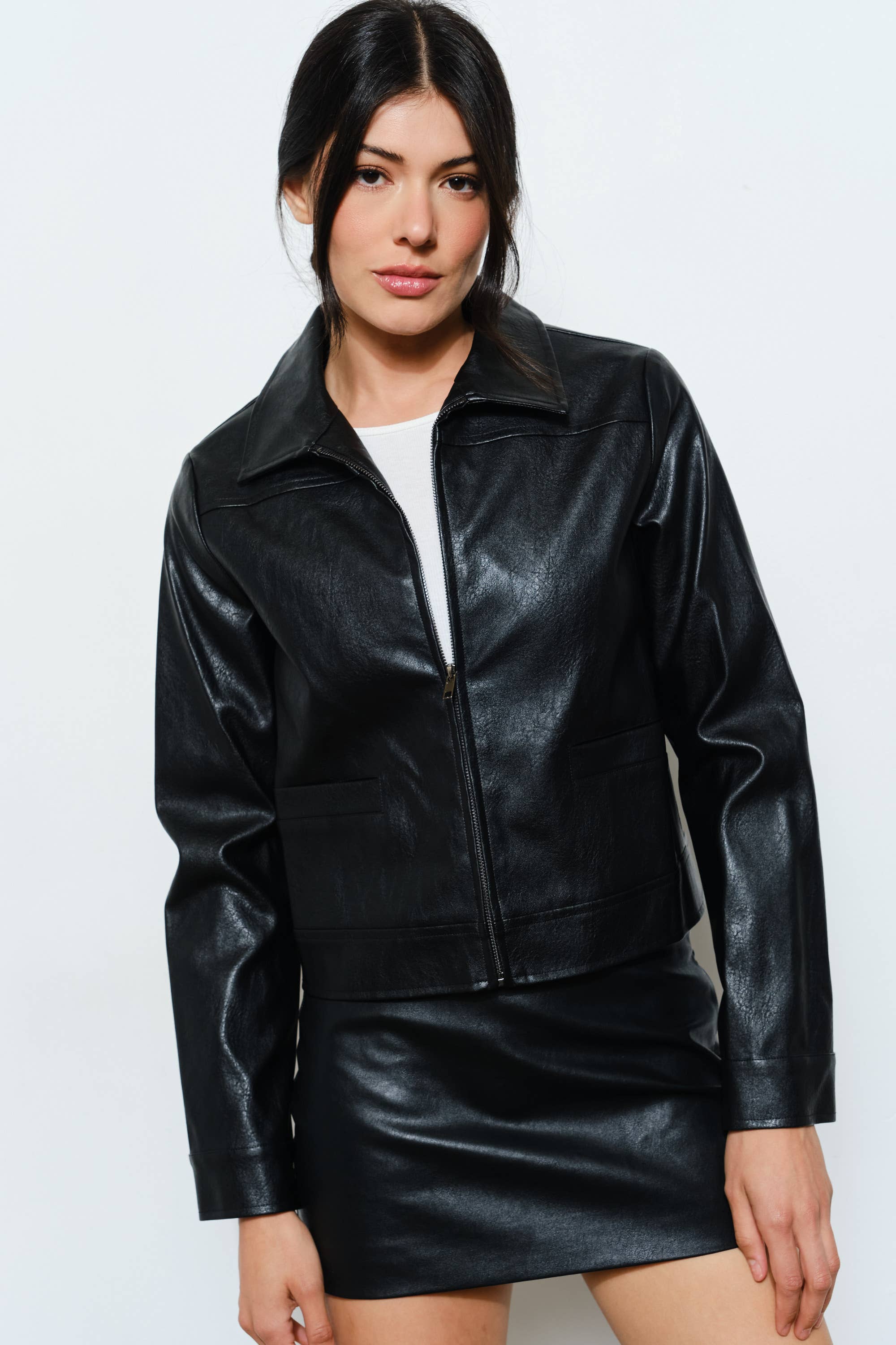 NINA VEGAN LEATHER JACKET