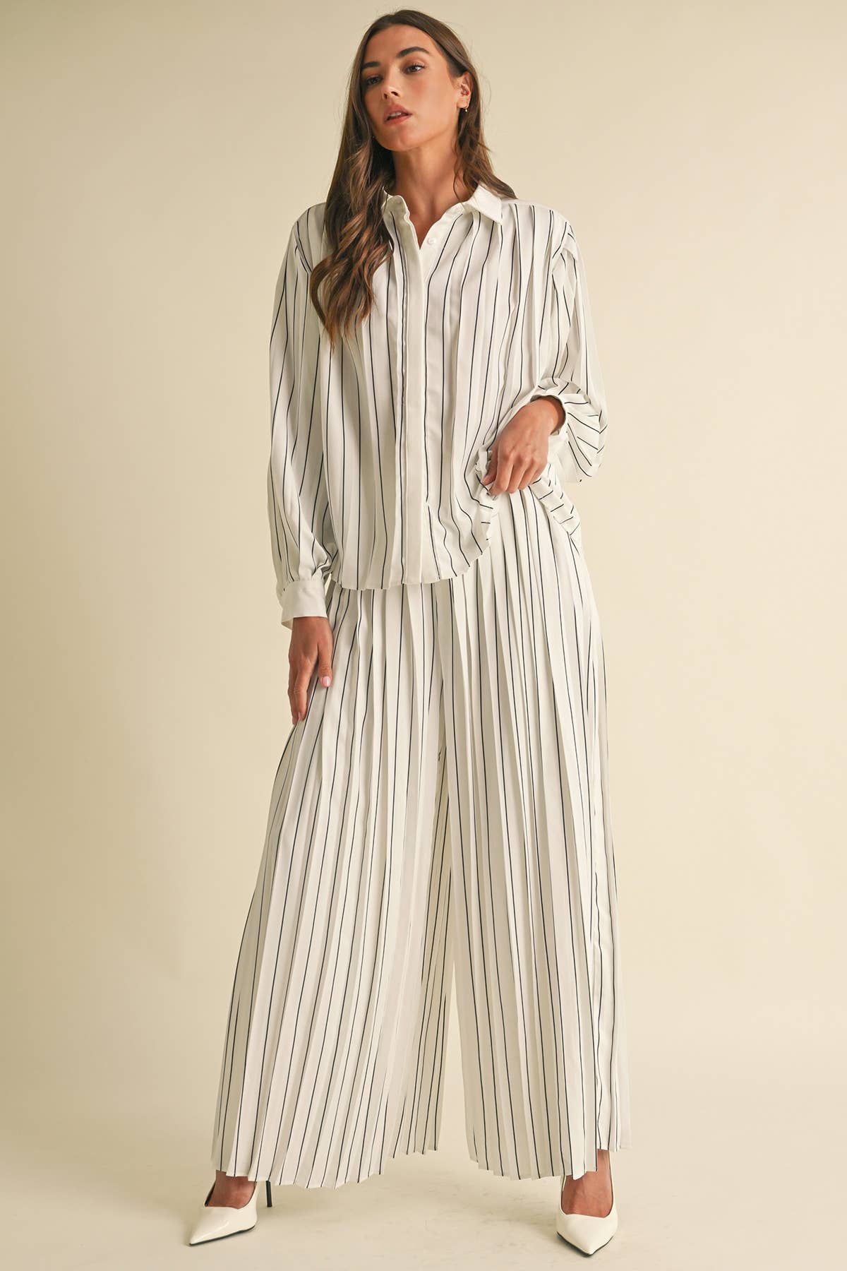 Imara Pleated stripe Pants