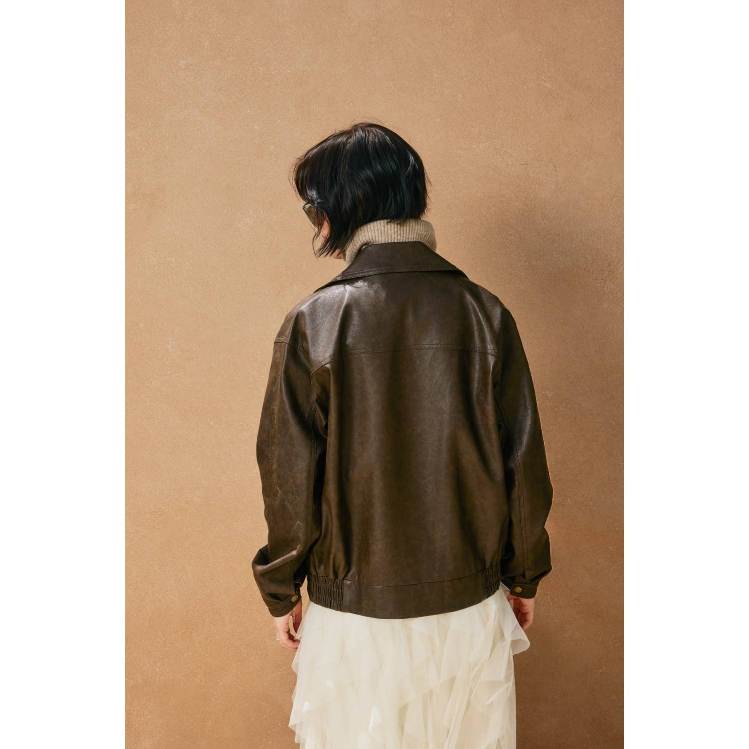 Braxton Oversized Faux Leather Biker Jacket