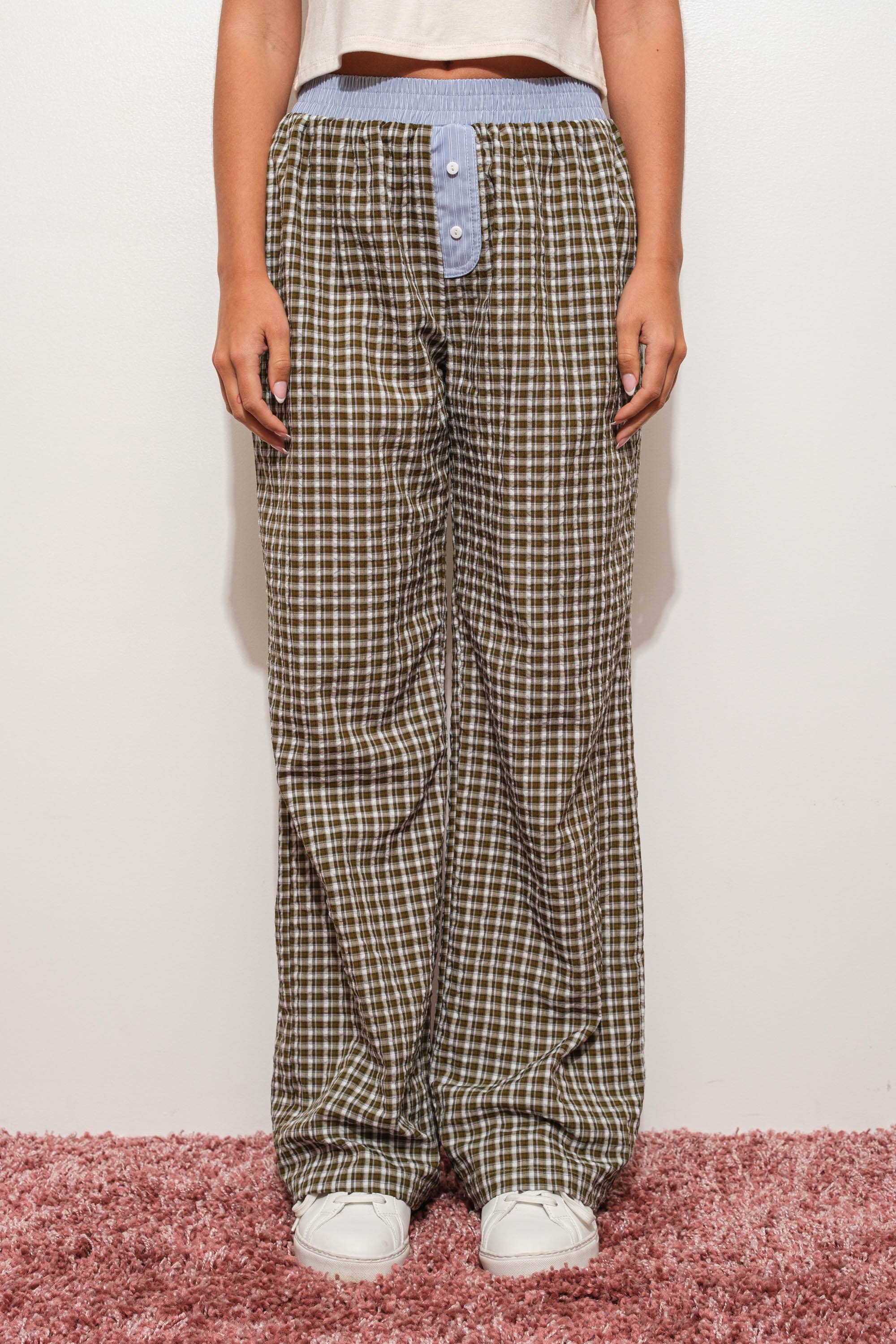 Kinta CONTRAST PLAID PANTS