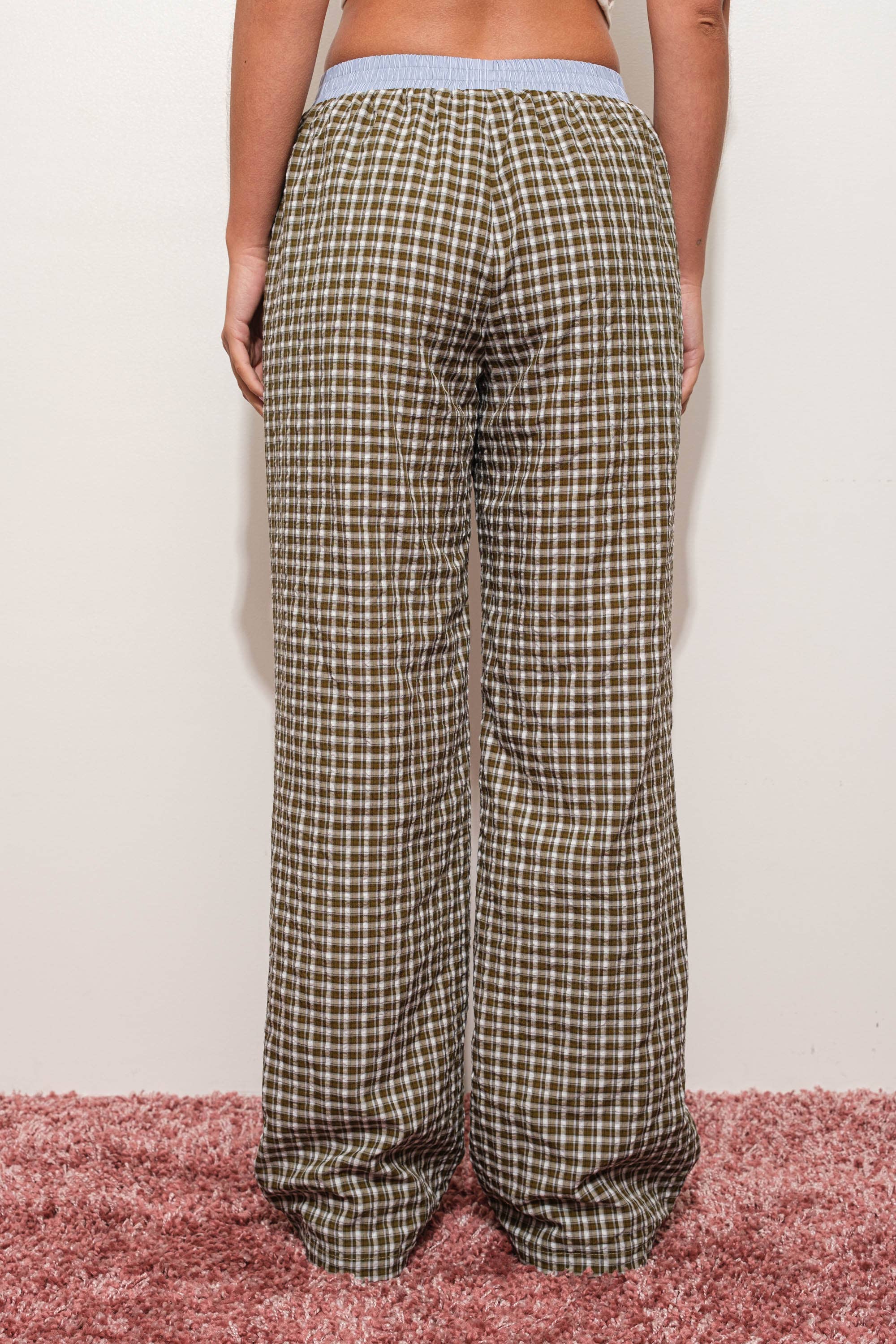 Kinta CONTRAST PLAID PANTS