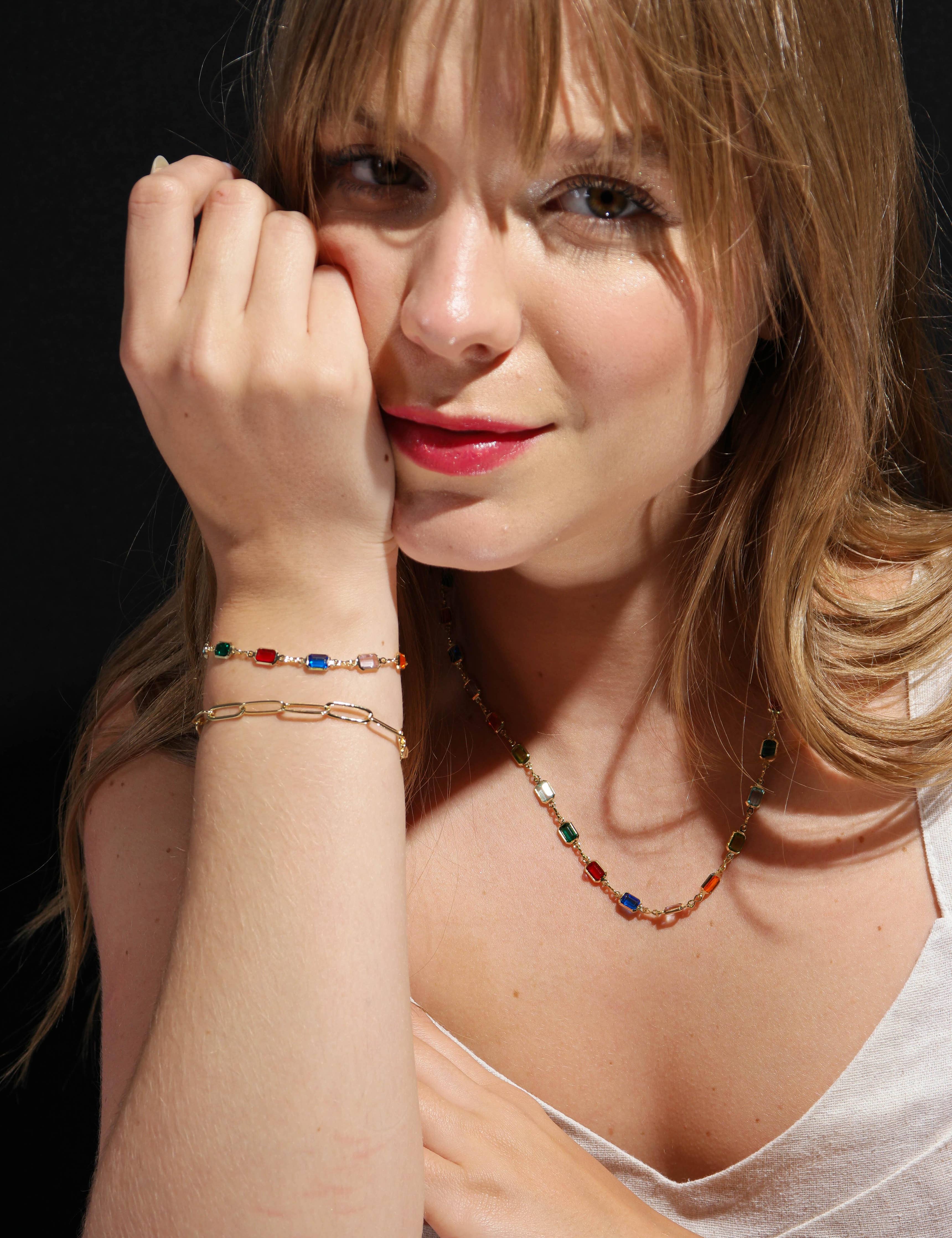 18k Gold Filled Multicolor Necklace