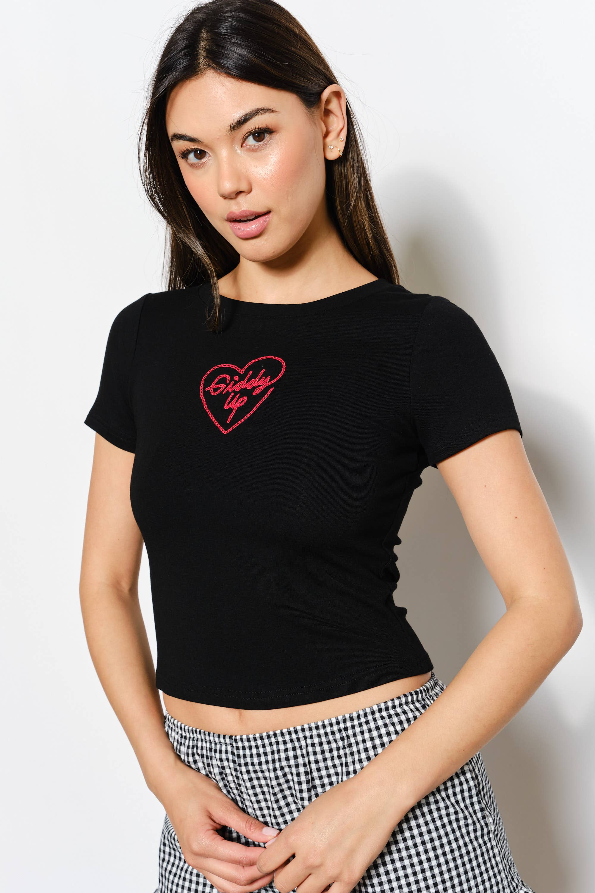 EMBROIDERED GIDDY UP TEE