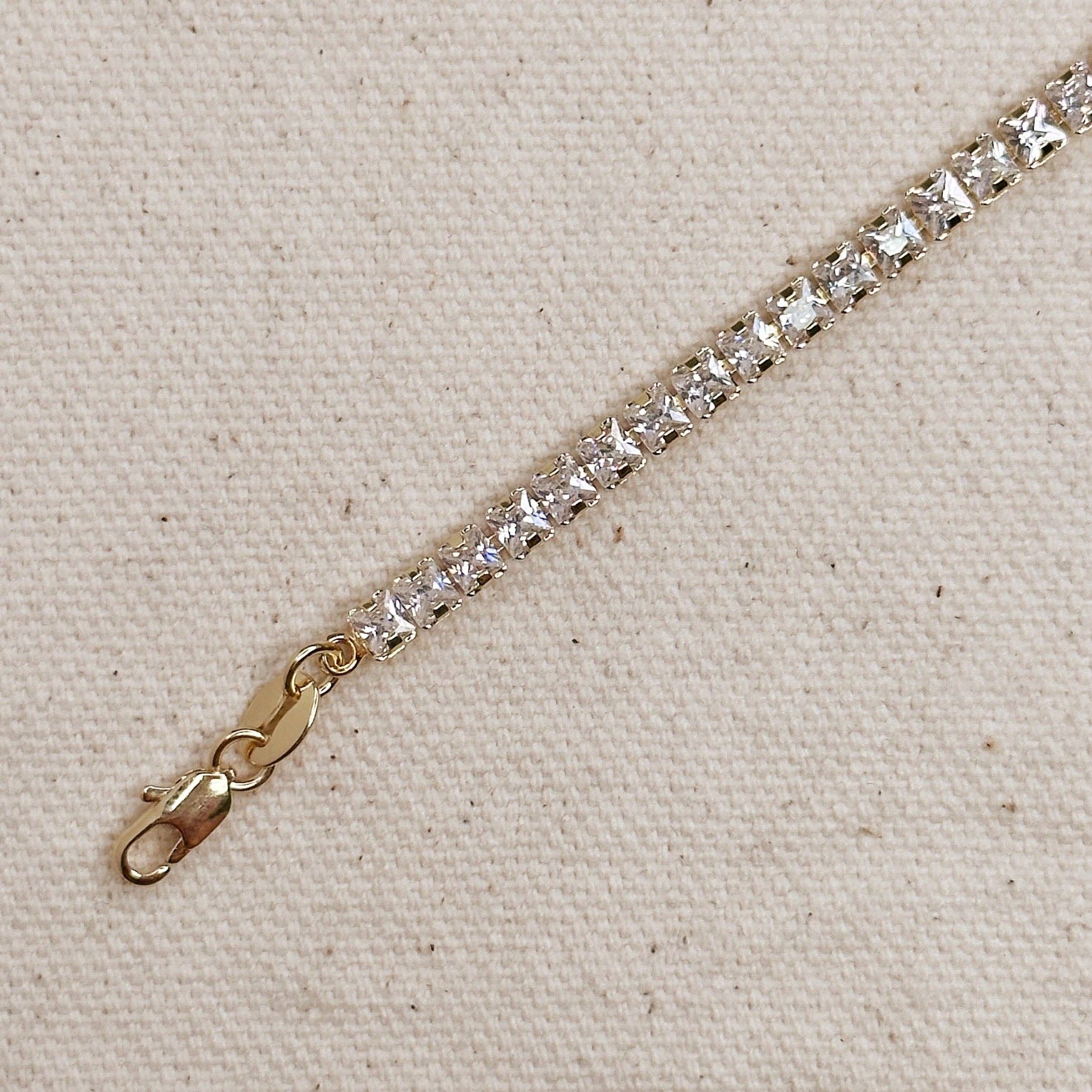 18k Gold Filled 3mm CZ Tennis Bracelet