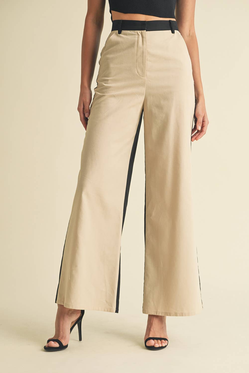 Valentina Linen Color Block Trouser