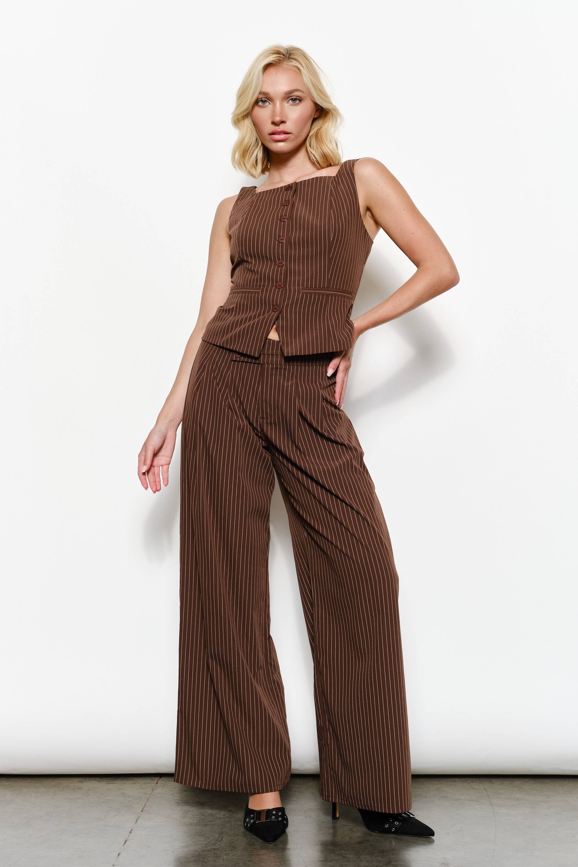PAULA STRIPED TROUSERS