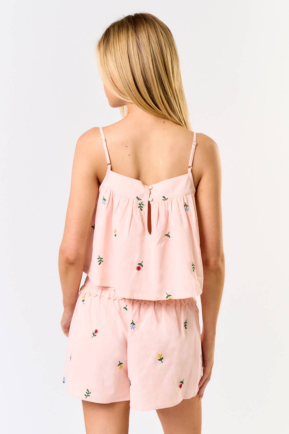 FLORAL EMBROIDERY CAMI TOP