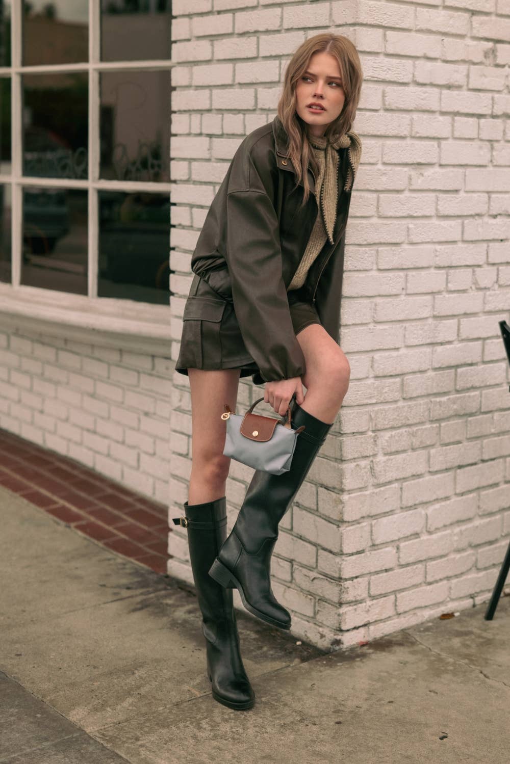 Becca FAUX LEATHER BALLON JACKET