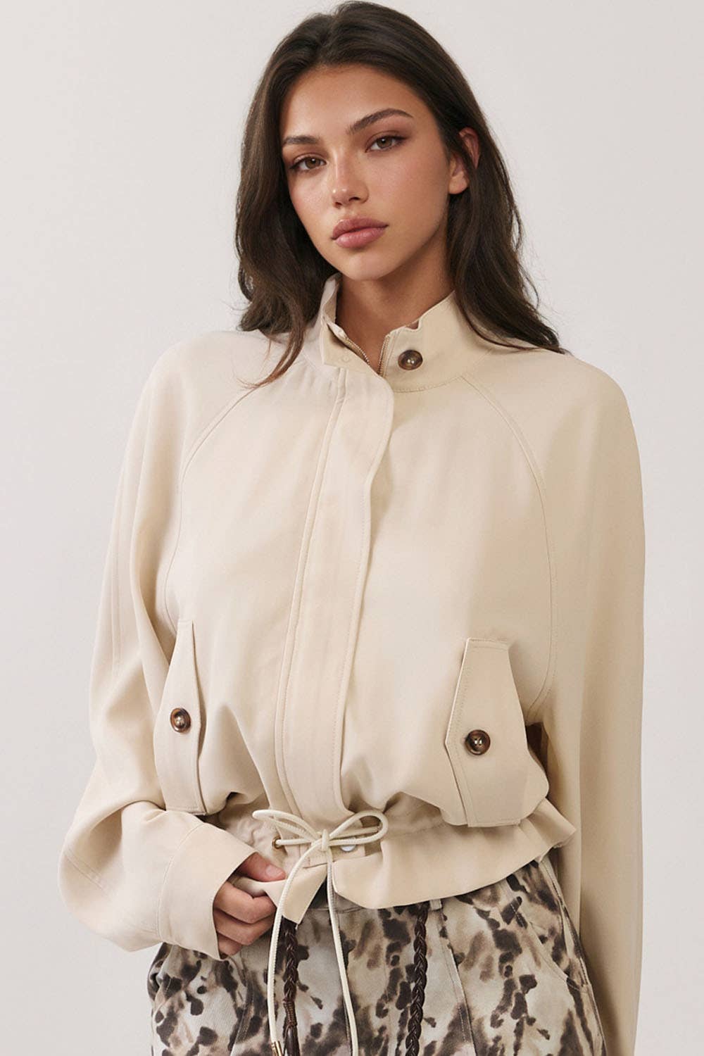 Mimi Drawstring Hem Utility Jacket