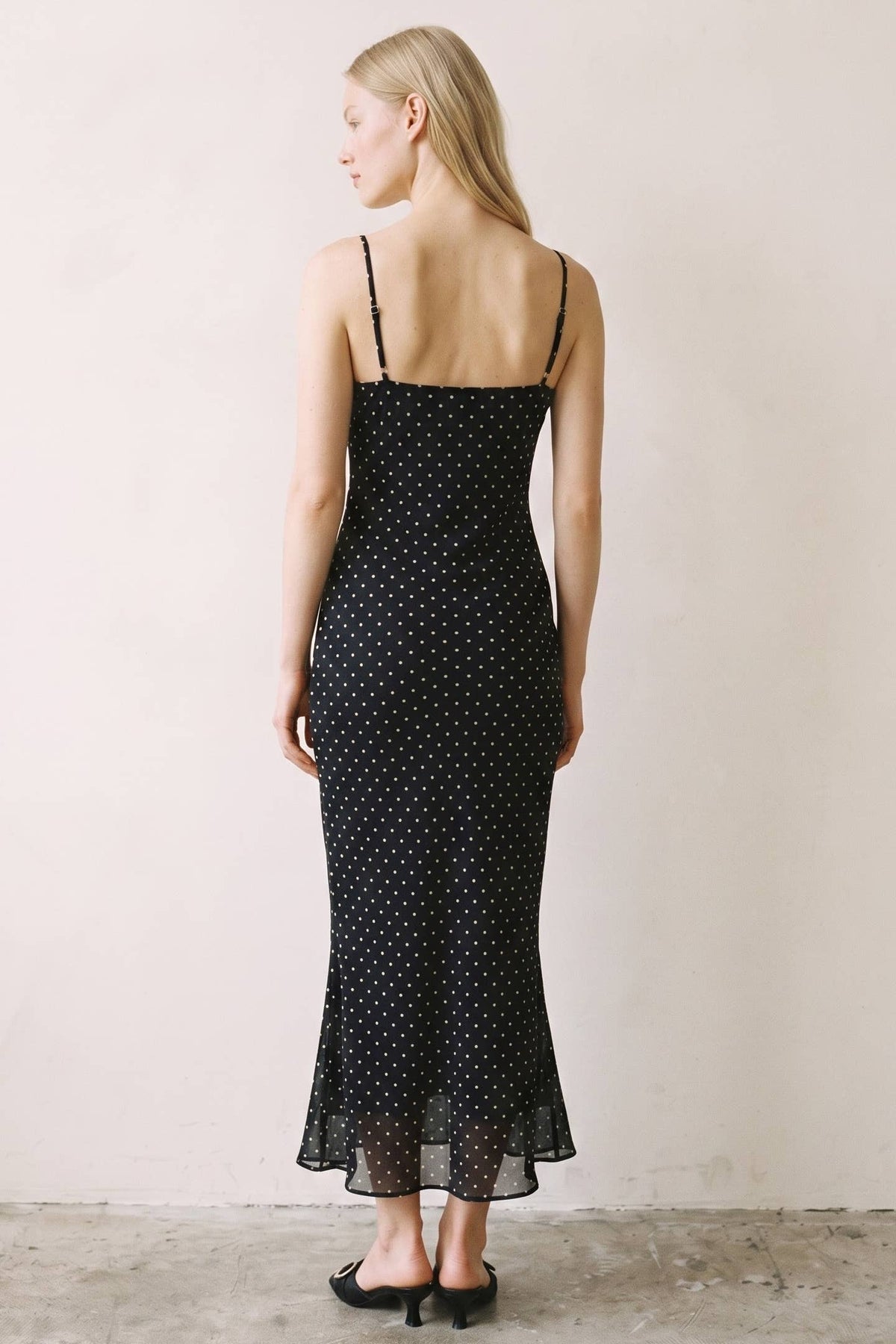 Addison Polka Dot V-Neck Cami Maxi Dress