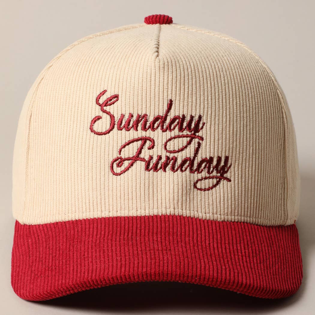 Sunday Funday Corduroy Trucker Baseball Cap